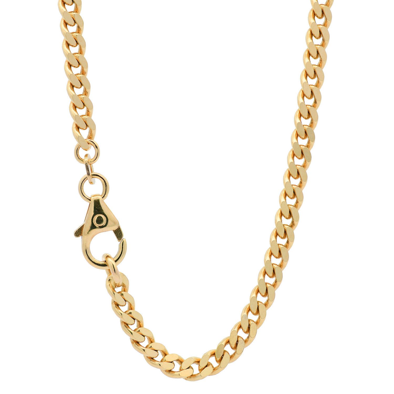 HOPLO Panzerkette Goldkette Panzerkette Breite 2,5 mm 585 - 14 Karat Gold, Made in Germany