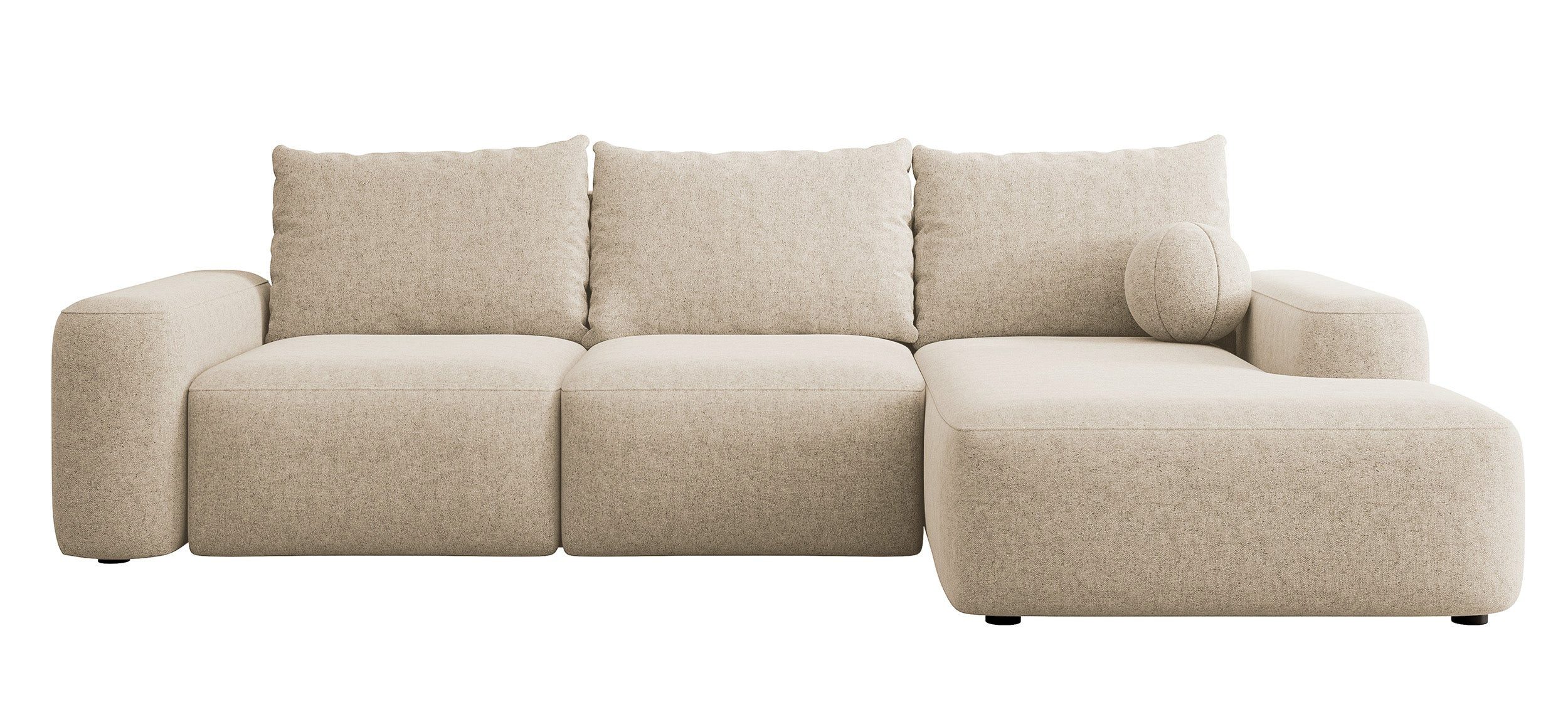Selsey Ecksofa CARNOS, mit Schlaffunktion, Bettkasten, Chenille-Bezug, Ballkissen