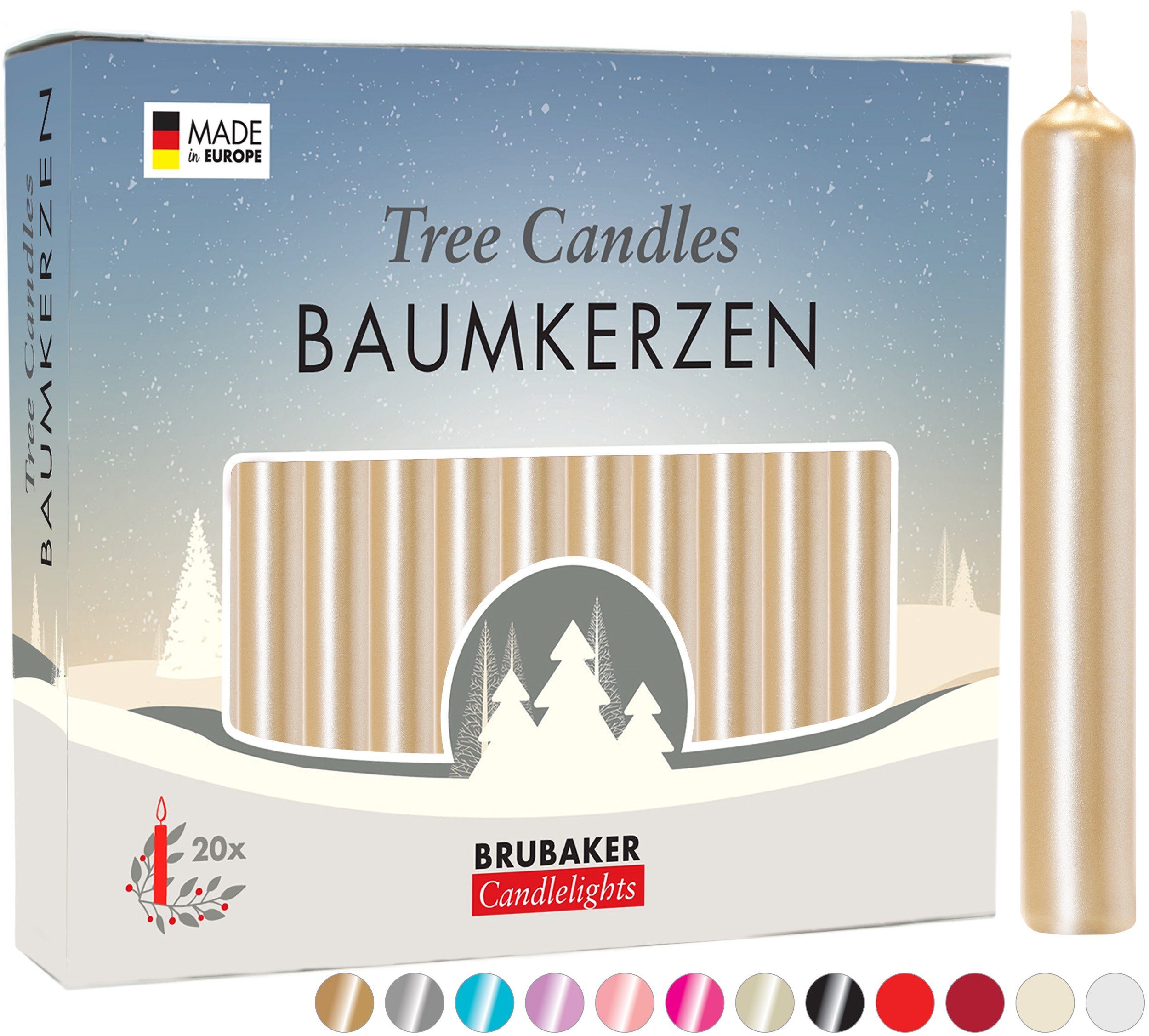 BRUBAKER Tafelkerze Baumkerzen aus Wachs (200er günstig online kaufen