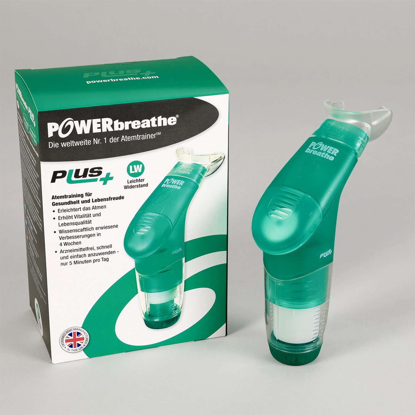 Powerbreathe Atemtrainer Plus Wellness leicht, Lungentrainer, bei COPD und Asthma geeignet, medikamentenfrei