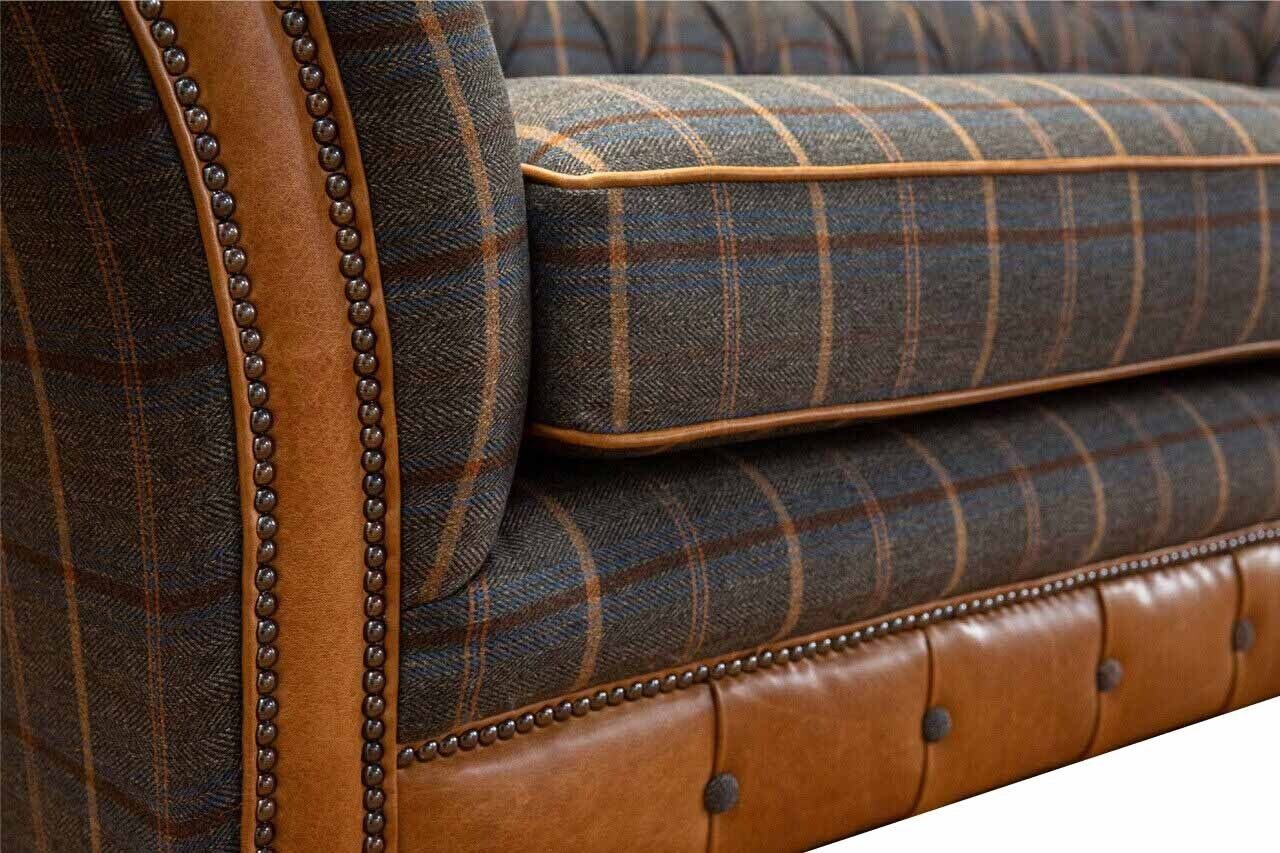 3 Polster Couchen Stoff Sofa Sofa Made Couch Sofa JVmoebel Textil, in Sitzer Braun Designer Europe