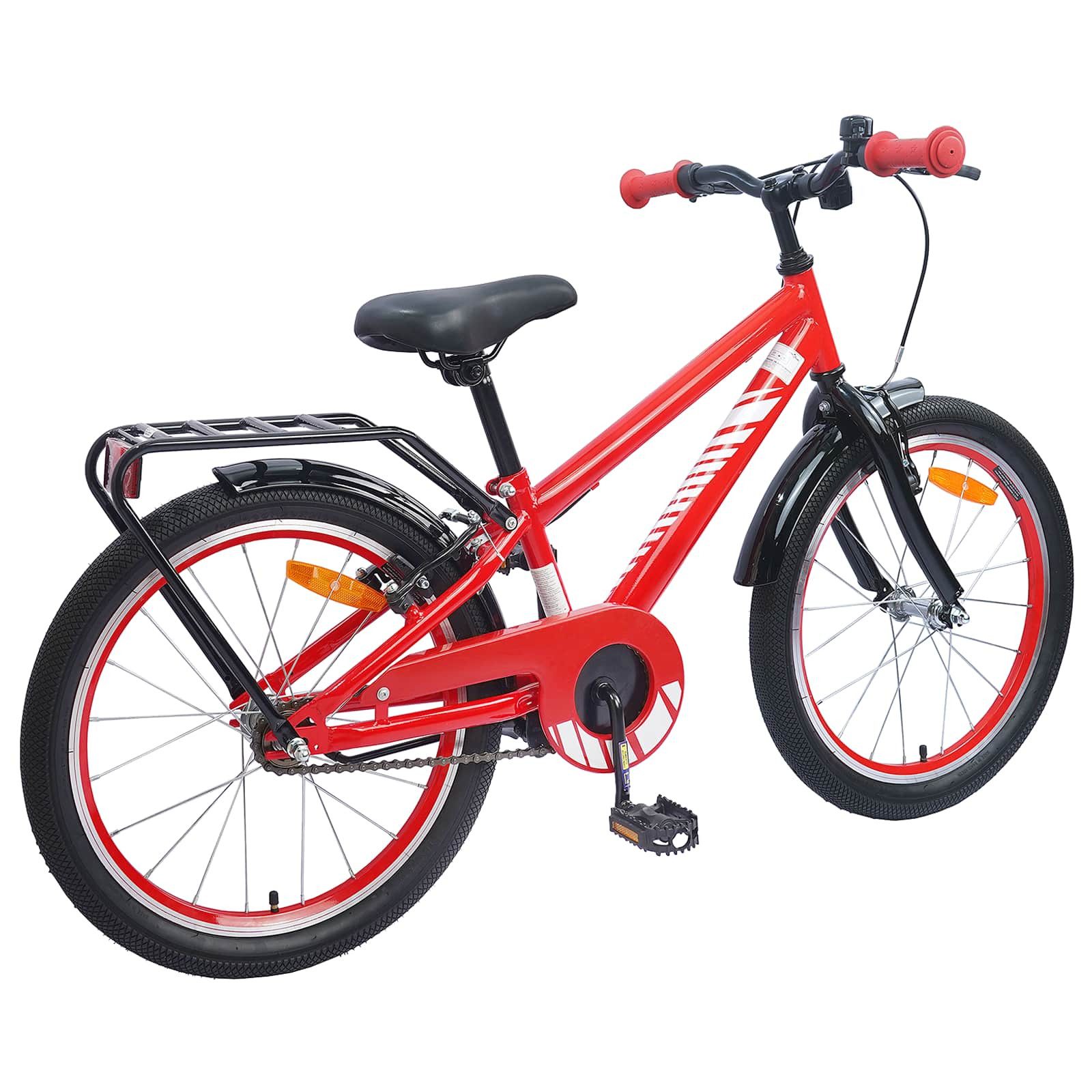 vidaXL Kinderfahrrad 123 x 51 x 78 cm Kinderfahrrad 18 Zoll für 5-7 Jahre alt Rot