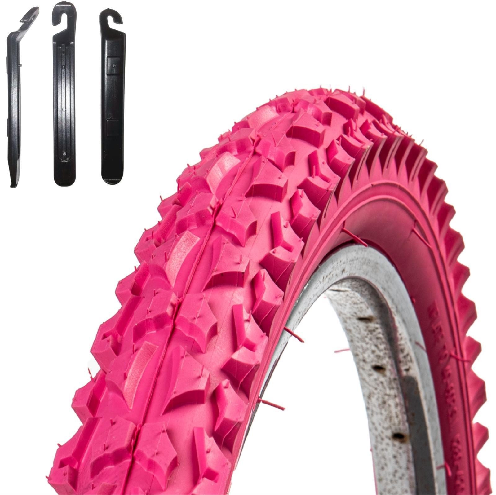 maxxi4you Fahrradreifen 1 x Roverstone 24 x 2,125 (57-507) Rosa inkl. Reifenheber