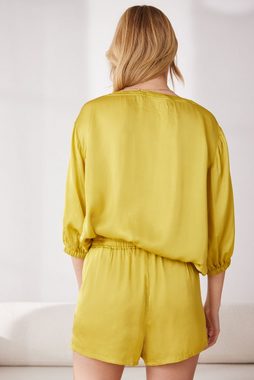 Next Pyjama Kurzer Satin-Schlafanzug mit Ballonsaum (2 tlg)