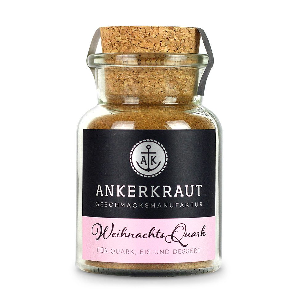 Ankerkraut Gewürz Weihnachtsquark mit Tonkabohne, Weihnachtsquark mit Tonkabohne, 115g im Korkenglas