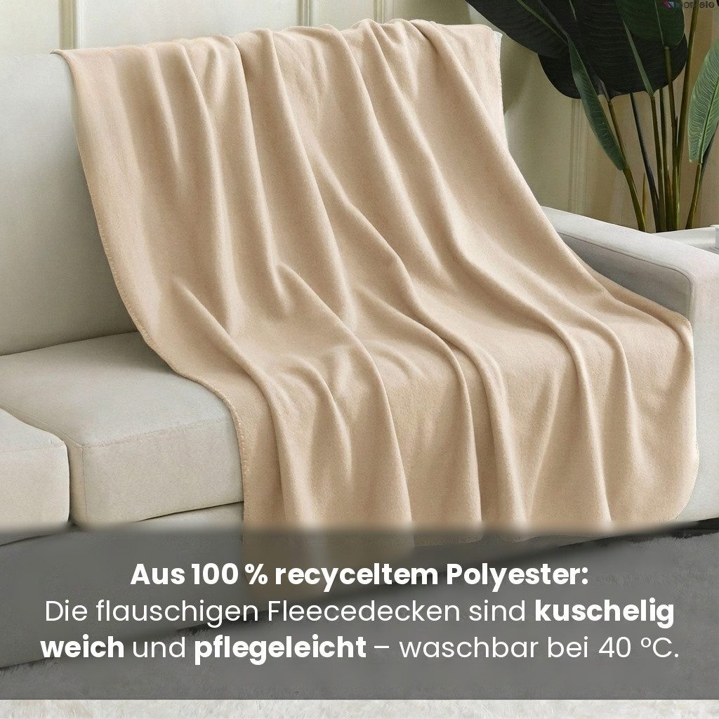 Wohndecke eco-line Fleecedecke ca. 130x160, wometo, OEKO-TEX®, 100% recyceltes Material, Antipilling – Bild 3 von 5