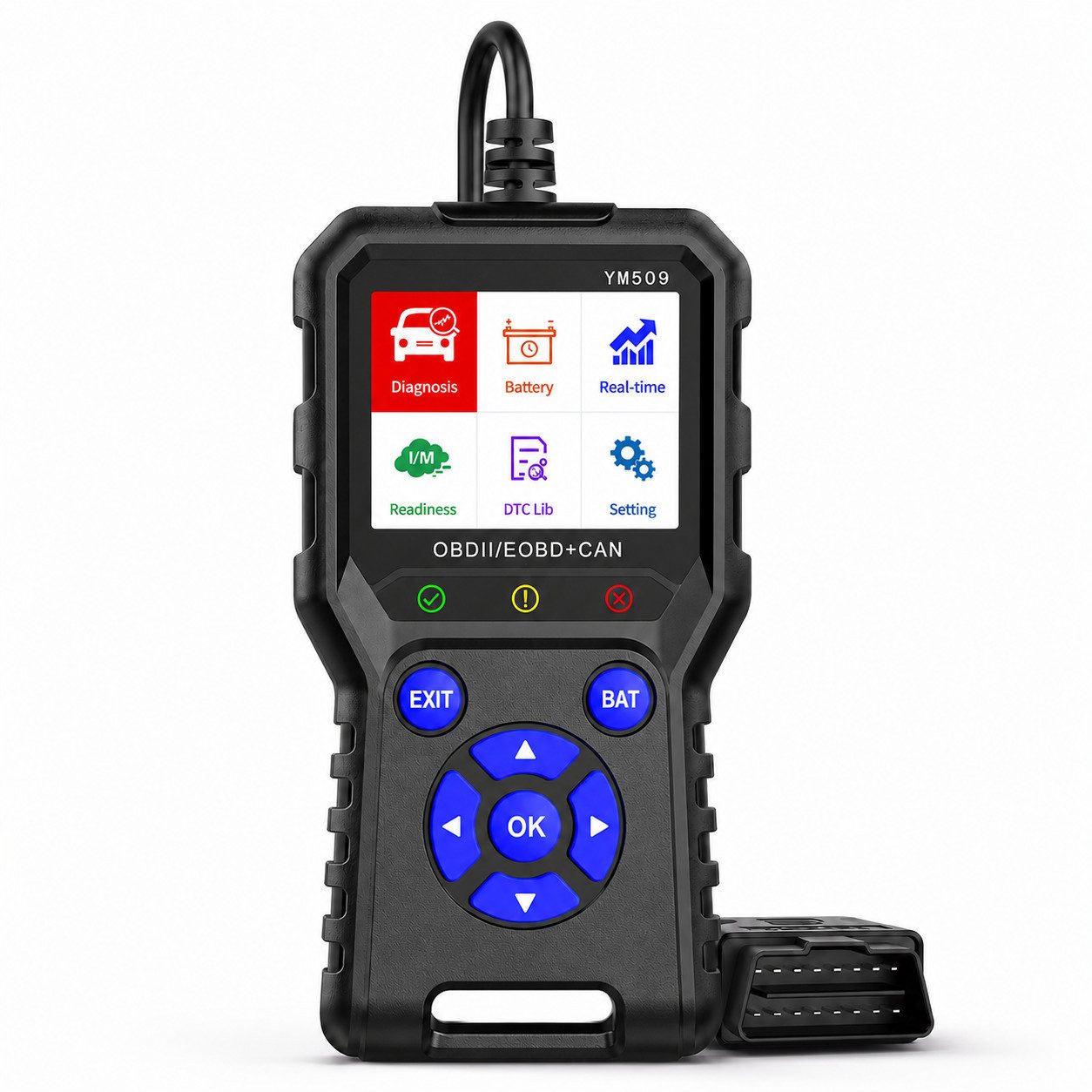 Tekoo OBD2-Diagnosegerät Kfz OBD2 Scanner Diagnosegerät mit 2,8" Farbdisplay für CAN EOBD, Packung, Echtzeit-Batterie-Monitoring, grafische Live-Datenanzeige