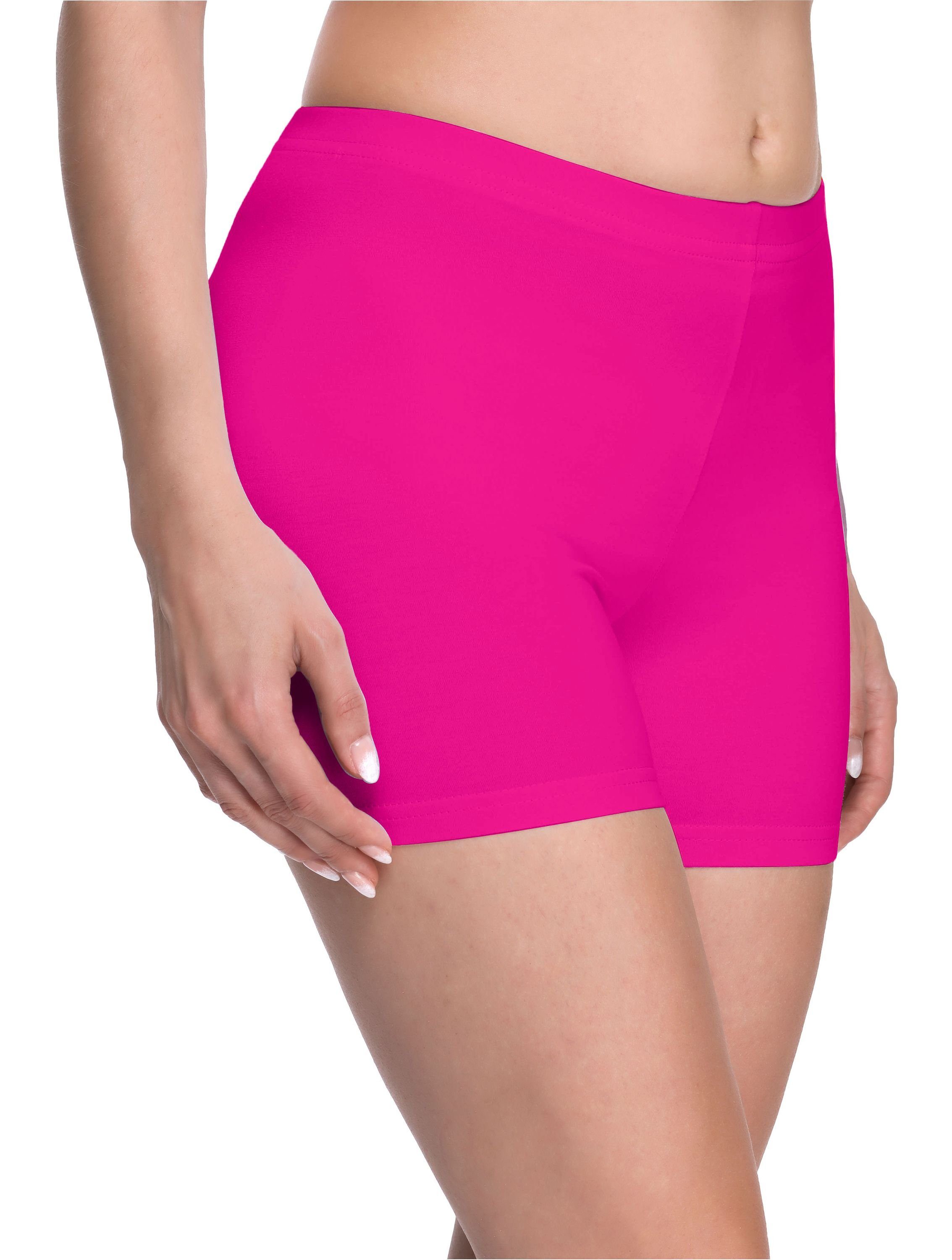 Merry Style Leggings Damen Unterhose Hotpants elastischer Boxershorts Bund Rosa Shorts (1-tlg) Radlerhose MS10-283