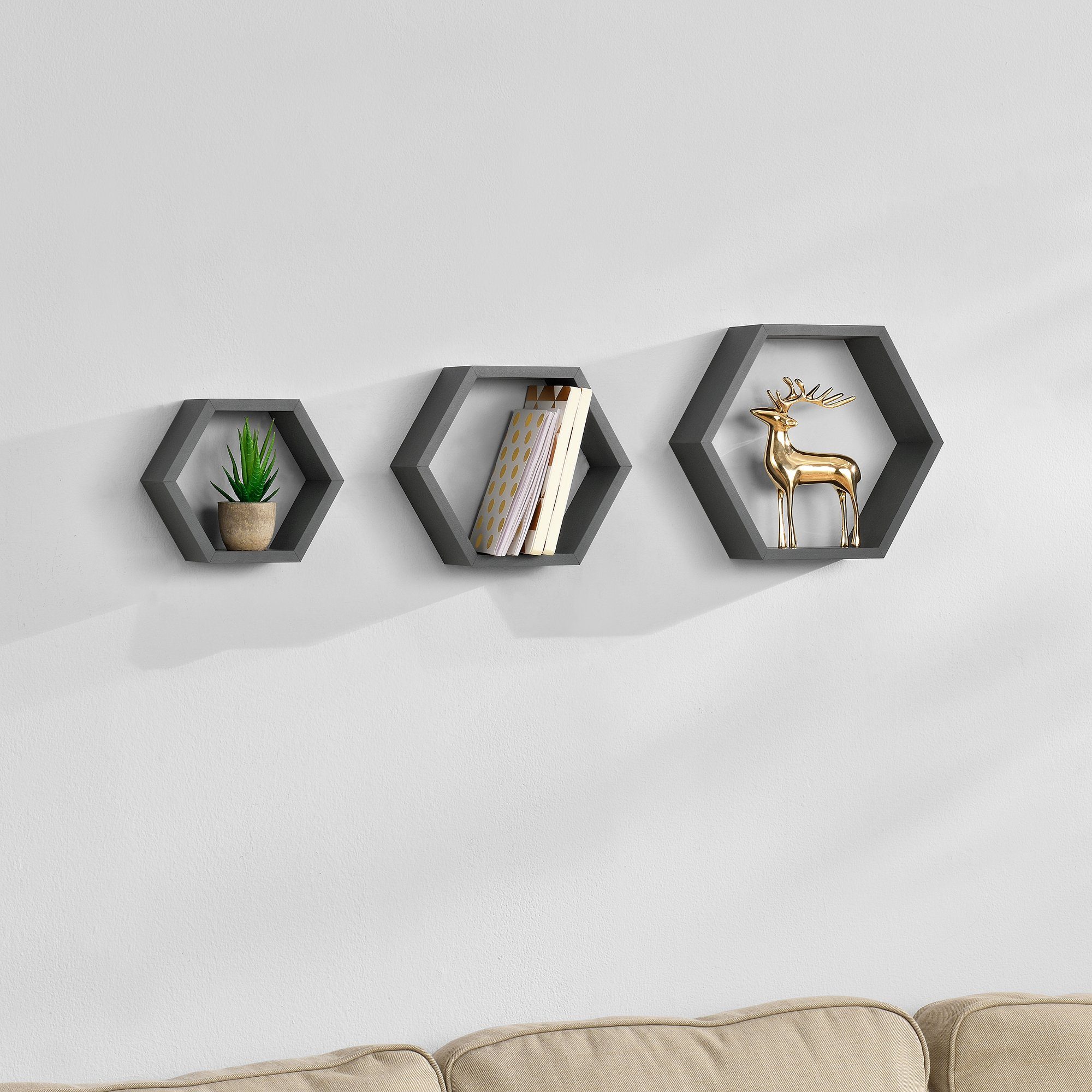 en.casa Wandregal, »Lyngdal« Design Hängeregal Bücherregal günstig online kaufen