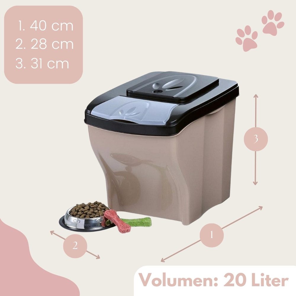 GarPet Futterbehälter 3er Set Hundefutter Aufbewahrung Futtertonne Hund Futterbox Katze 60 L