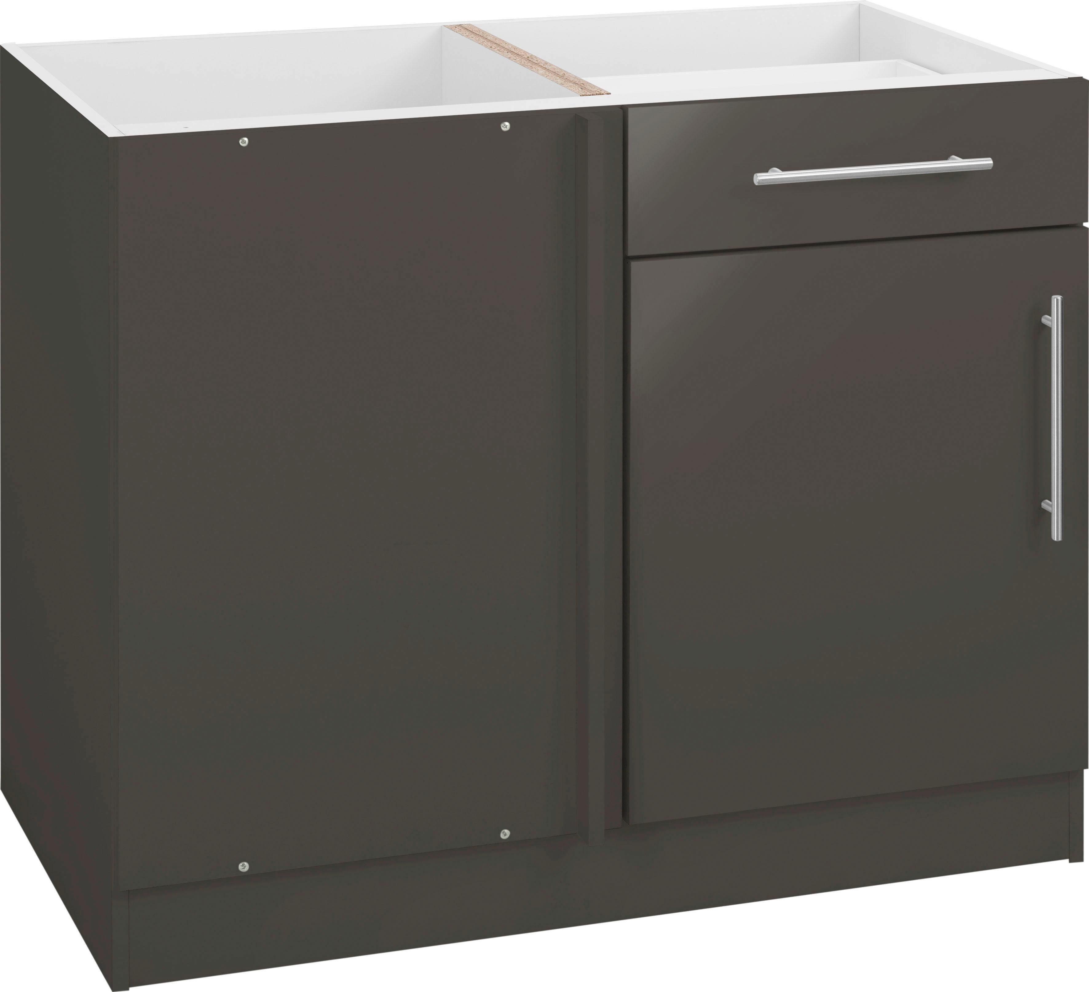 wiho Küchen Eckunterschrank Cali 100 cm breit, Planungsmaß 110 cm, ohne Arbeitsplatte
