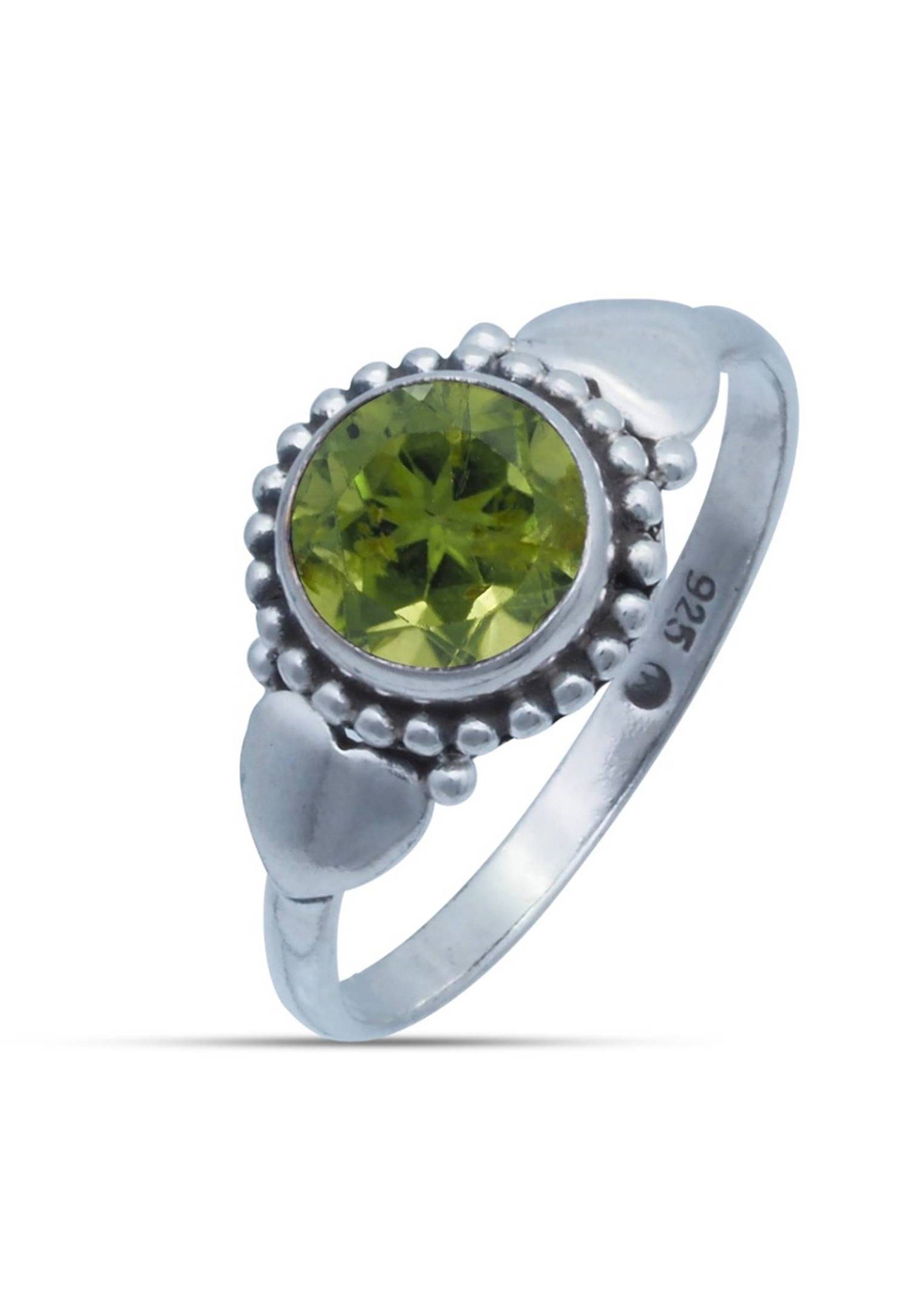 mantraroma Silberring 925er Silber mit Peridot facettiert | Silberringe