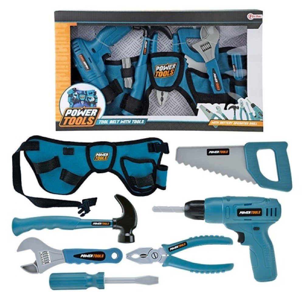 Toi-Toys Kinder-Werkzeug-Set Power Tools Werkzeugset Hüfttasche mit Werkzeug für Kinder