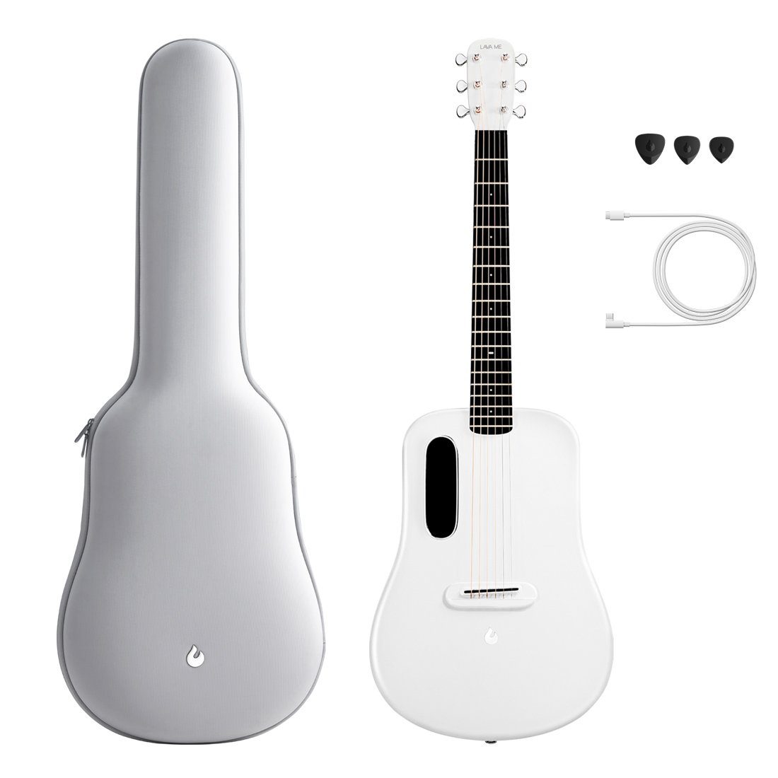Lava Music E-Gitarre Lava Music Me 3 Gitarre 36 Zoll mit Spacebag Weiss