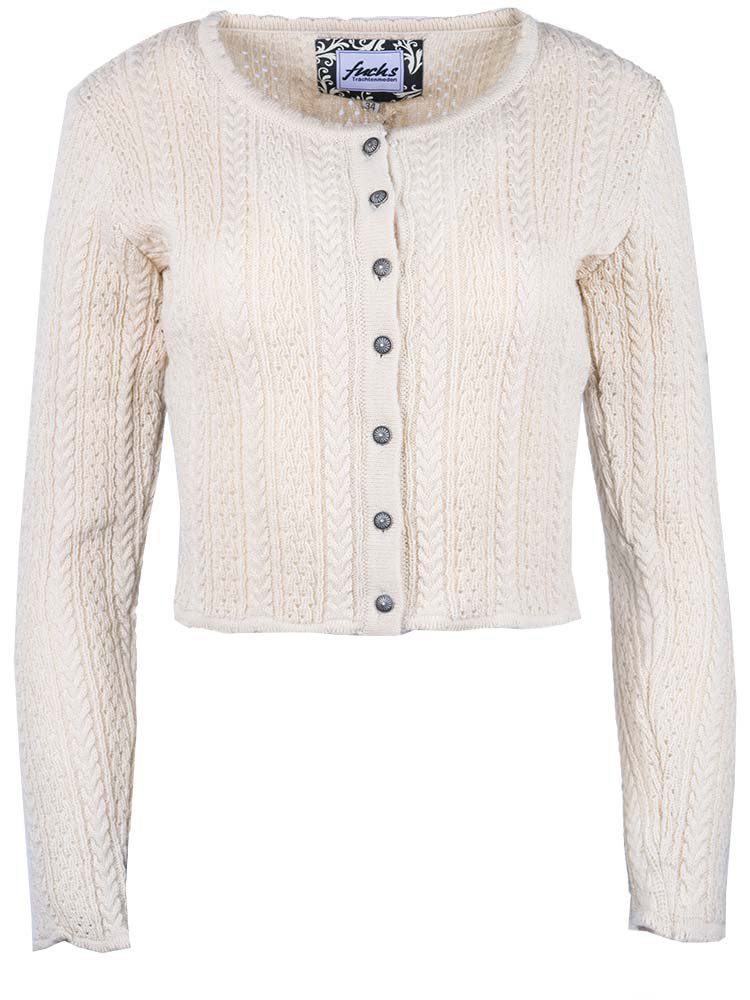 FUCHS Trachtenstrickjacke Strickjacke Damen Romy beige (1-tlg) beige