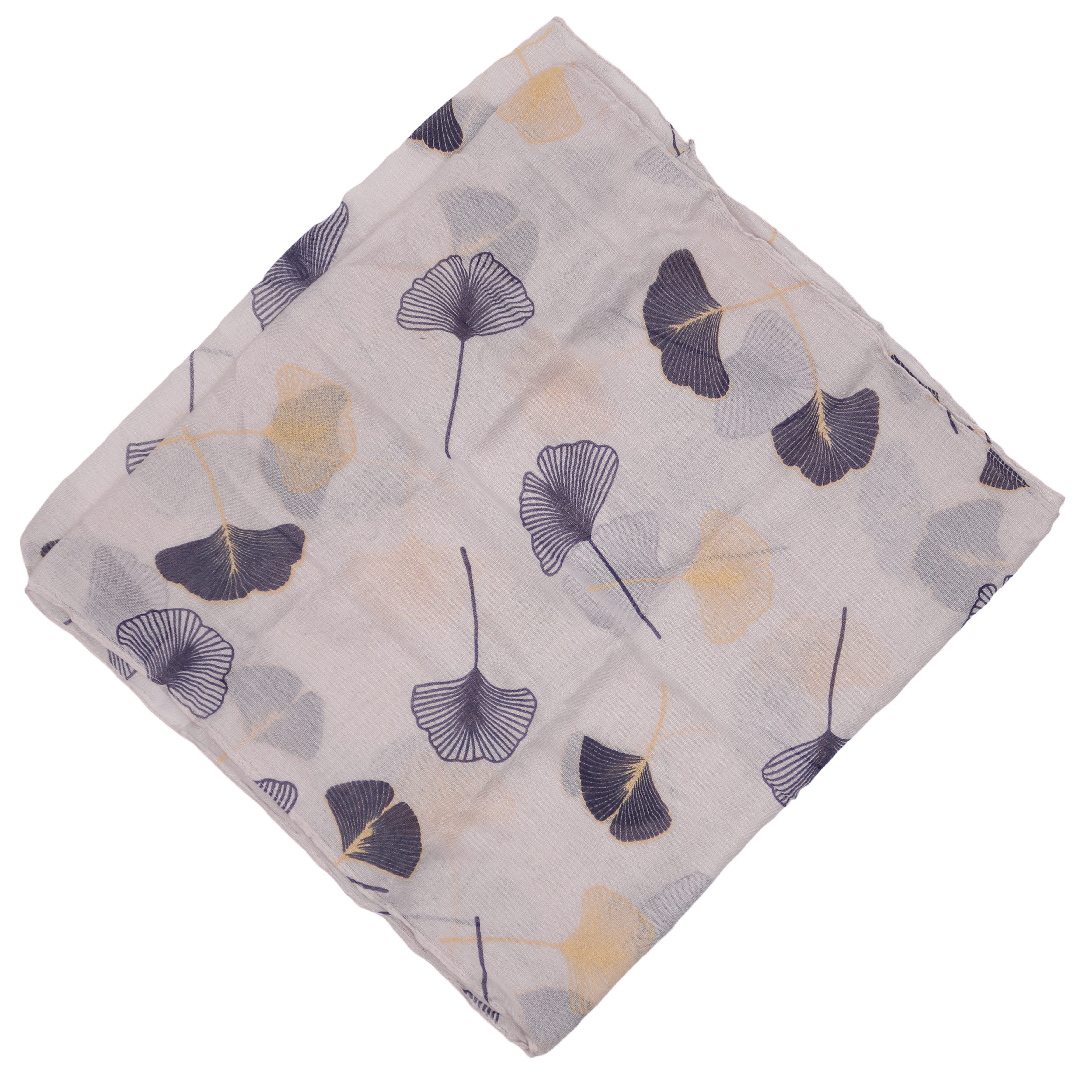 MIRROSI Loop Damen Schal mit Ginkgo-Muster Weich aus 100% Baumwolle Schlauchschal, (ca.160x45cm zweimal um den Hals wickelbar) – Bild 3 von 4