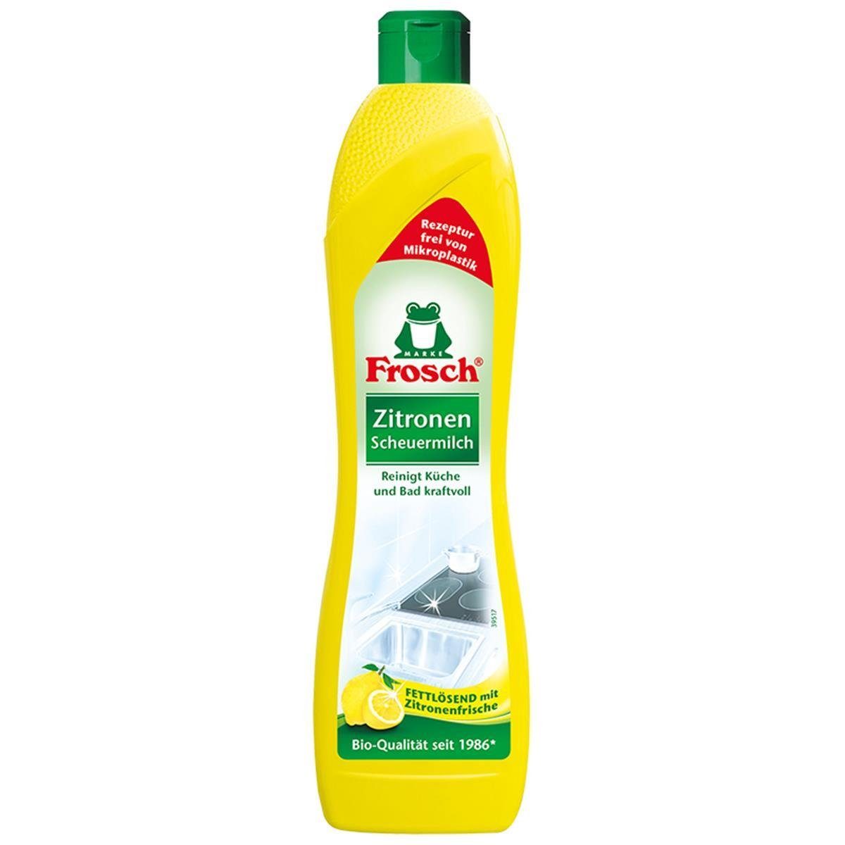 Frosch Zitronen Scheuermilch 500 ml - Reinigt Bad und Küche kraftvoll Spezialwaschmittel