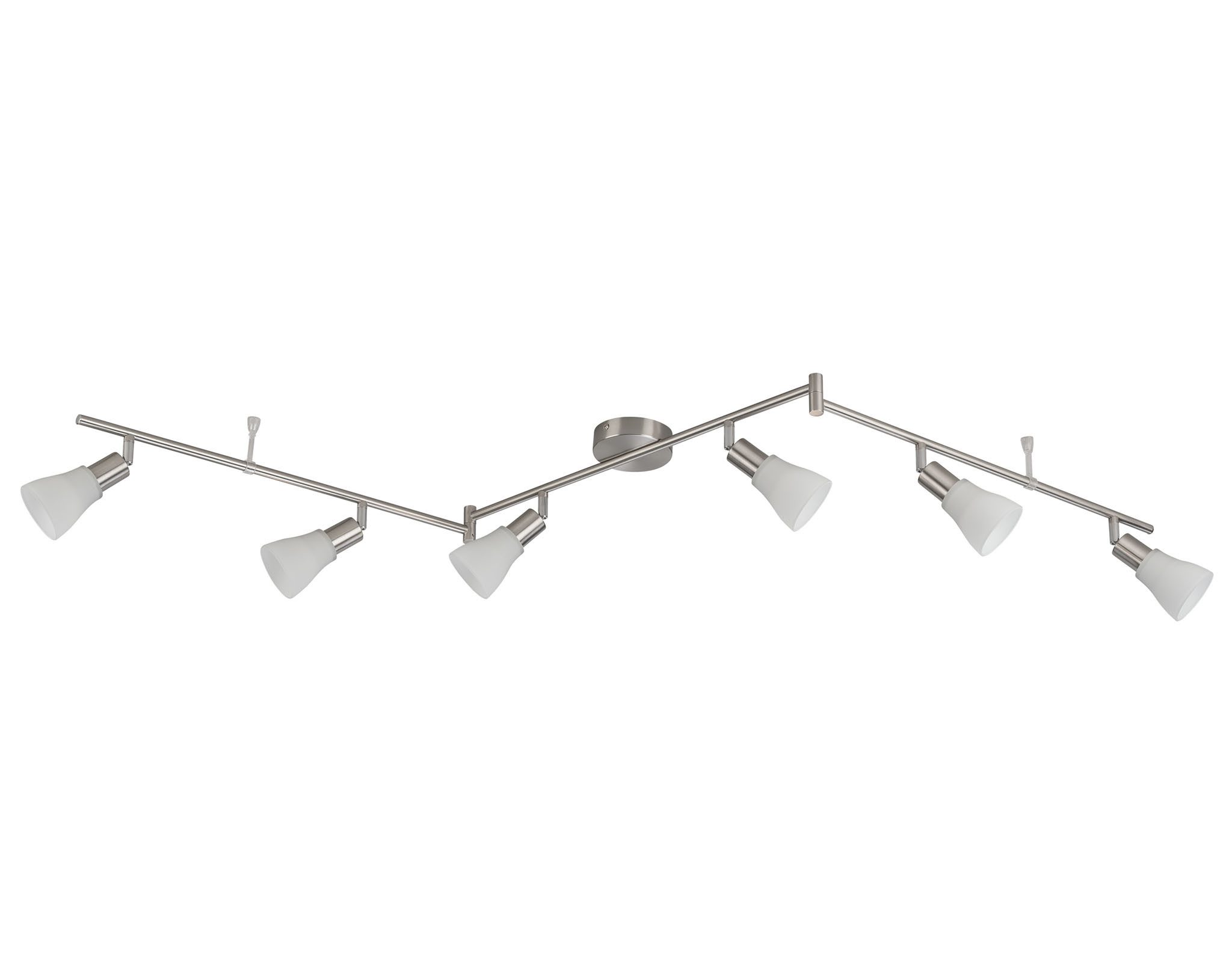 Livarno home Deckenleuchten LED Glas 6-flammig, LED wechselbar, warmweiß, konisch 6-flammig, schwenkbar, Mattnickel-Optik, inkl. Montagematerial