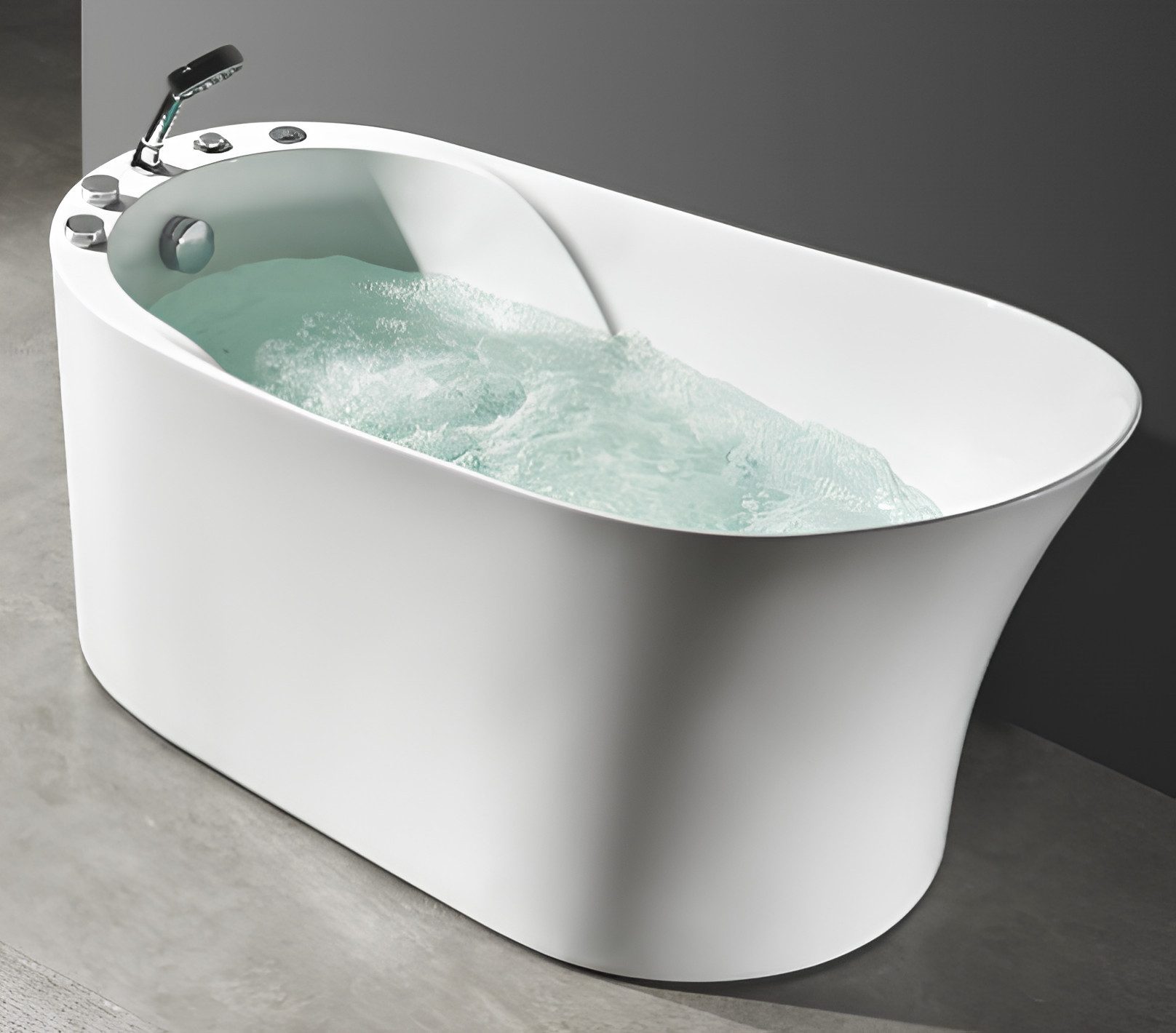 JVmoebel Whirlpool-Badewanne Ovaler Whirlpool mit Blasenfunktion für entspannende Wellnessmomente, (1-tlg), Made in Europa