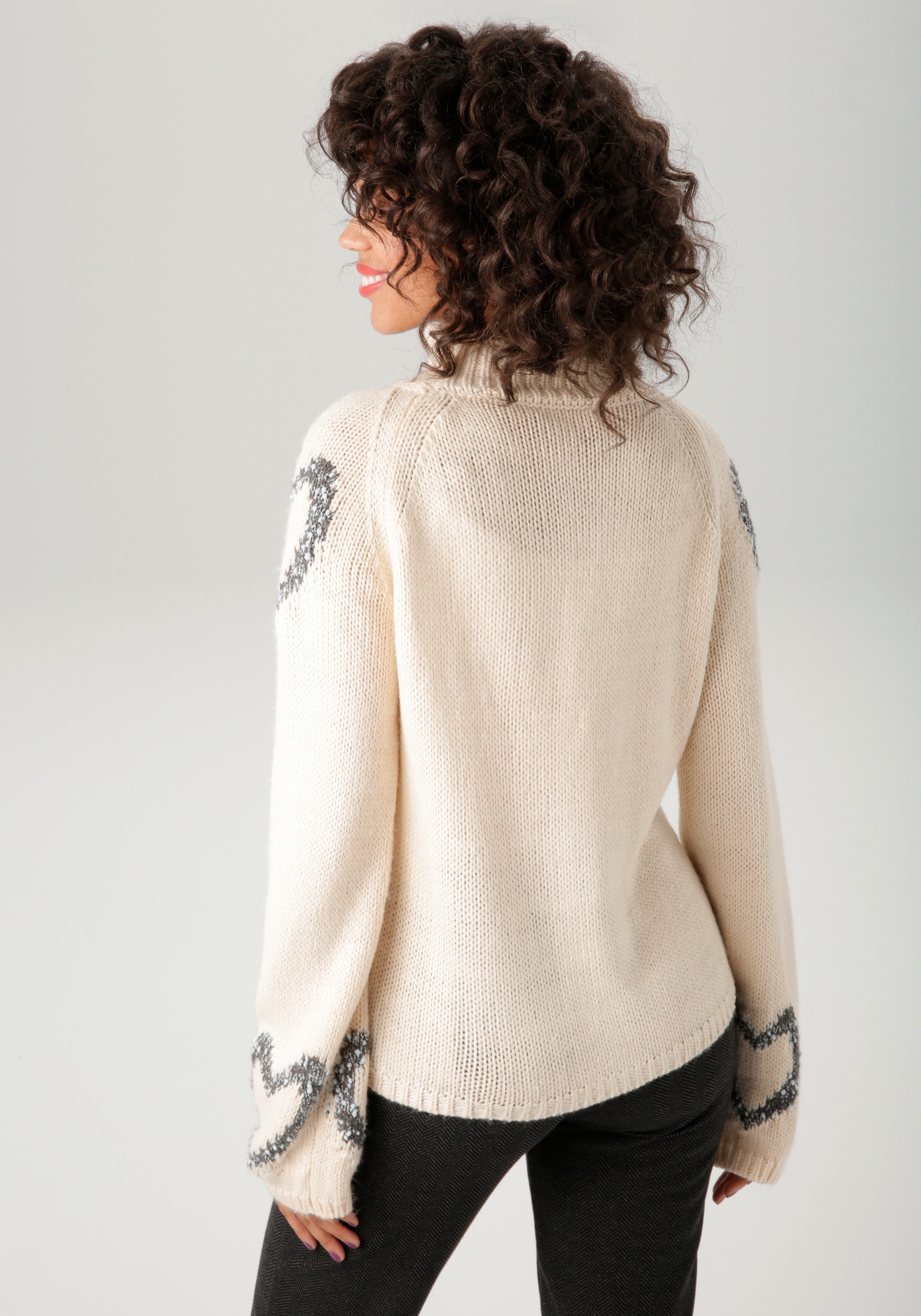 Aniston CASUAL Strickpullover mit eingestrickten Herzen günstig online kaufen
