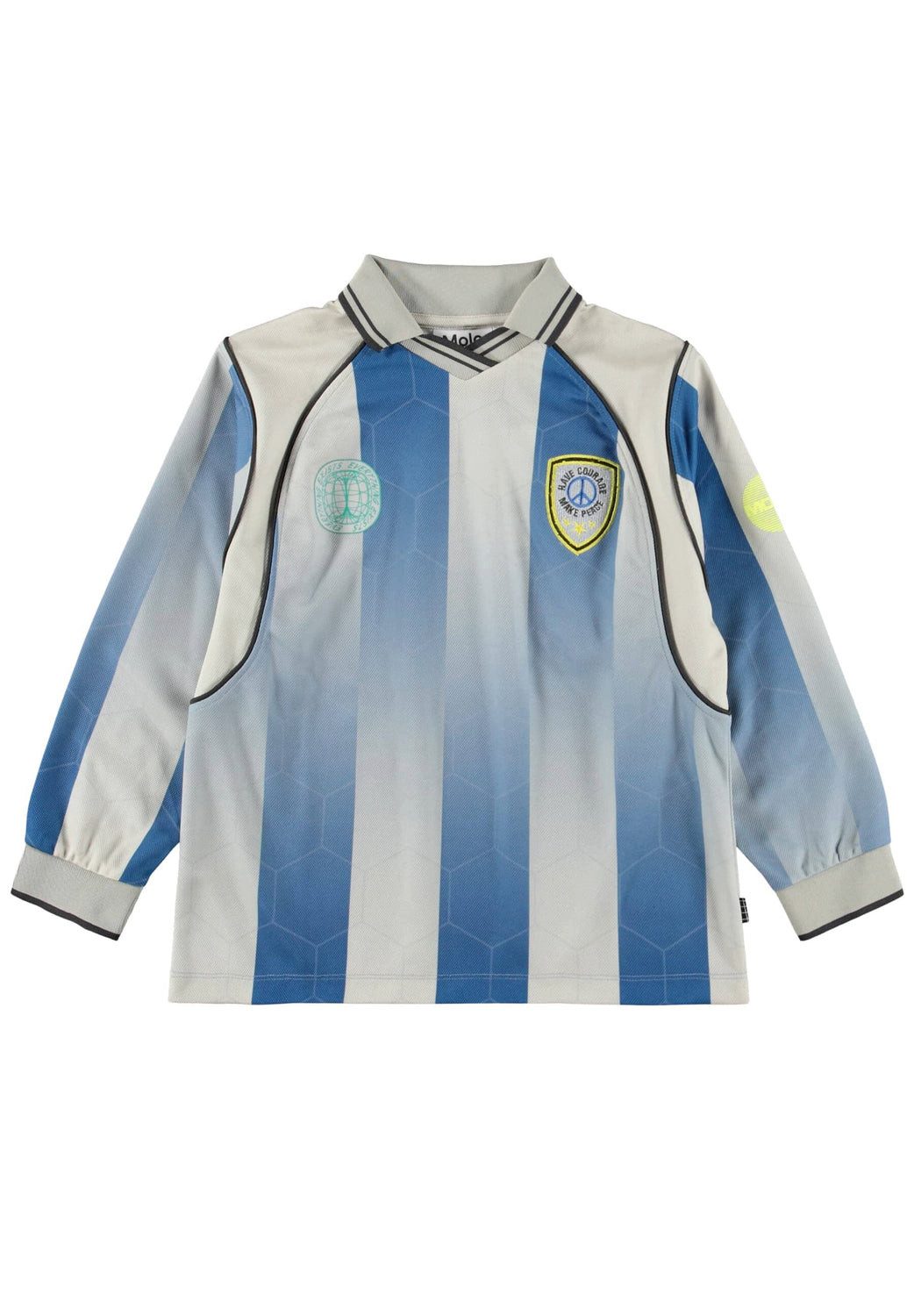 Molo Langarmshirt MOLO Kinder Shirt Reese blau-grau Streifen Trikot