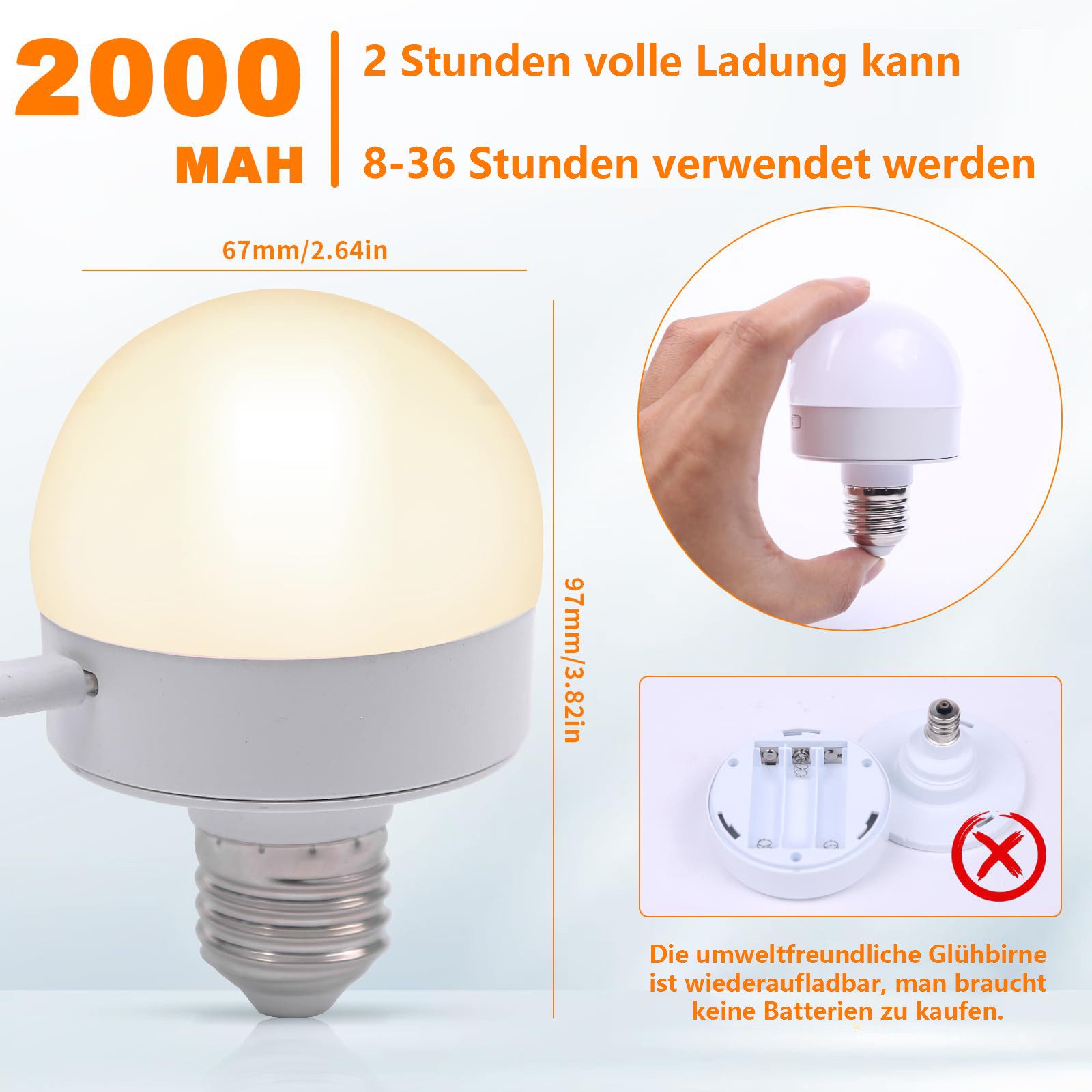 Jibenhome LED Nachtlicht Dimmbar Nachtlampe mit Fernbedienung, Nachttischlampe 3 Farbe/RGB USB, Schranklicht E27 Timer Unterbauleuchte Küche, Akku Aufladbar Batterie