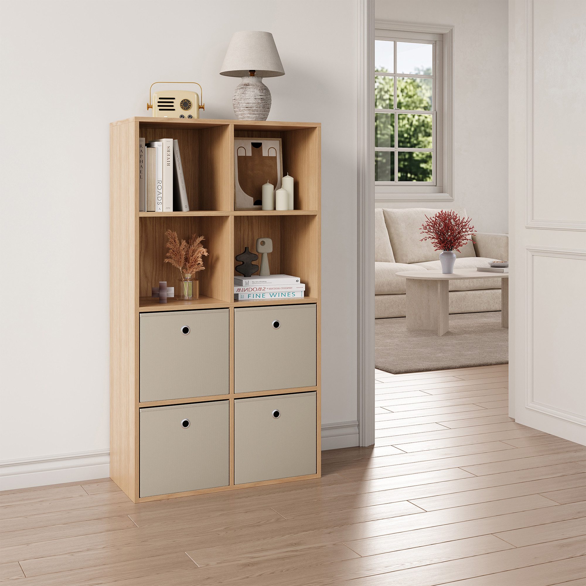 en.casa Faltbox (10 St), Virrat 10er Set Aufbewahrungsbox 30x30x28cm Beige