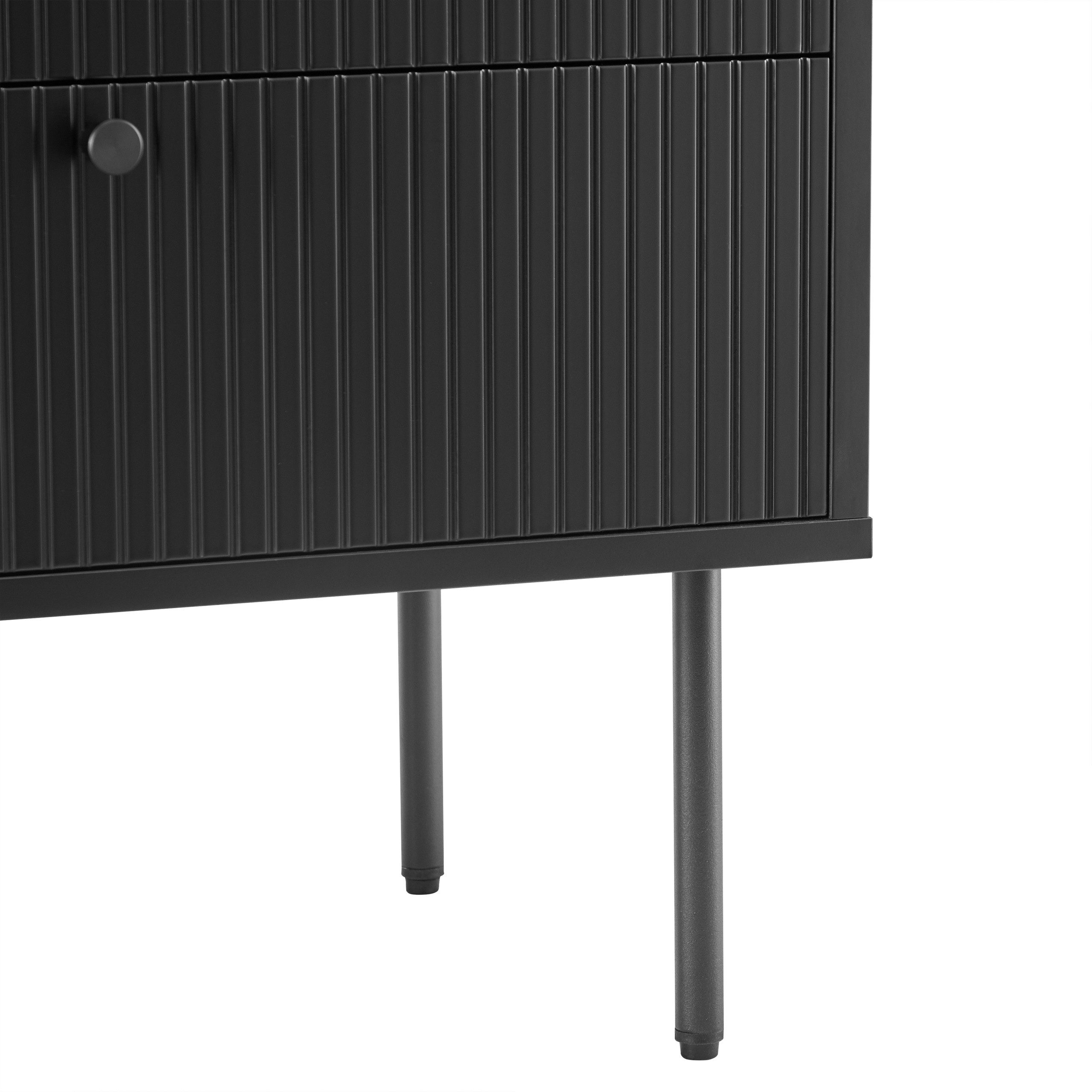 hjh LIVING Sideboard KARBY S Kommode H/B/T: 75.0 x 120.0 x 40.0 cm, Kommode mit 6 Schubladen, Industrial-Stil, viel Stauraum, Metallfüße