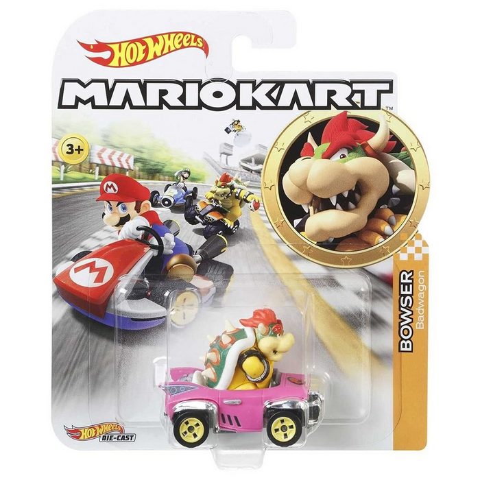 Mattel® Spielzeug-Rennwagen Mattel GBG31 - Hot Wheels - Mario Kart - Die-Cast-Fahrzeug Bowser 1:64