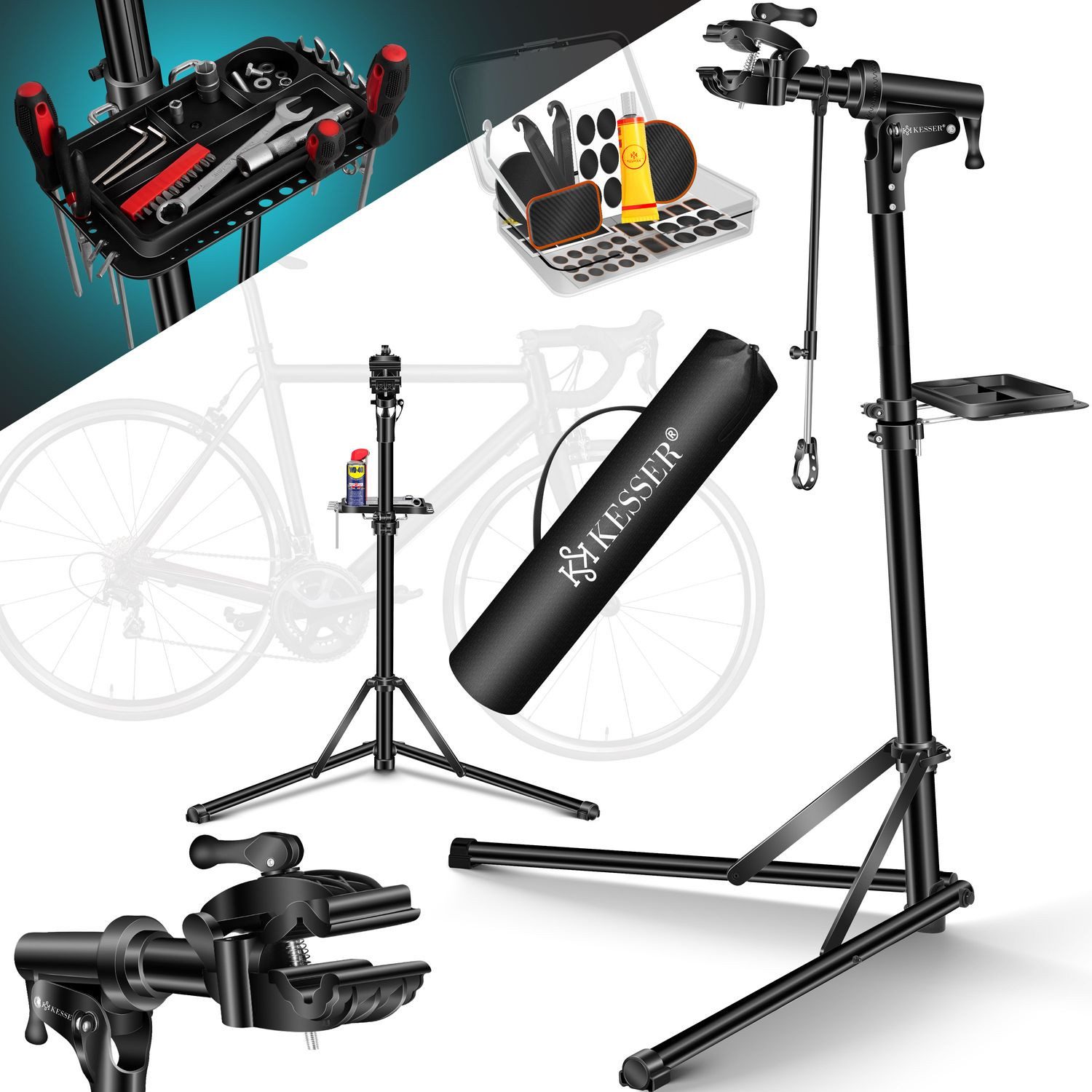 KESSER Fahrrad-Montageständer Fahrradmontageständer Profi Reparaturständer günstig online kaufen