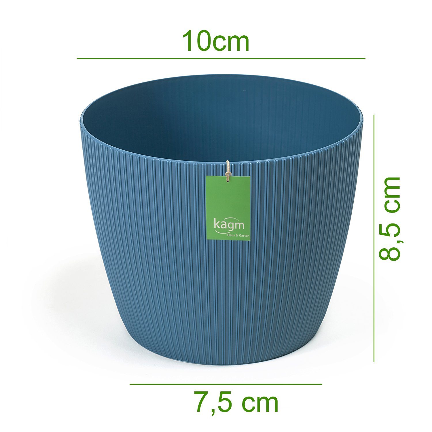 KAGM Blumentopf Übertopf Pflanztopf Rillenoptik Kunststoff UV-beständig günstig online kaufen