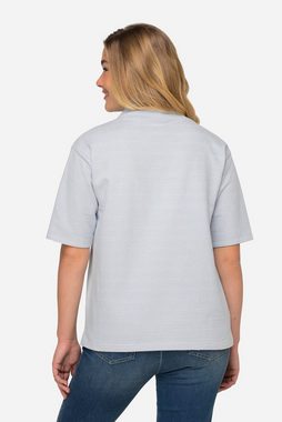 Laurasøn Sweatshirt Sweatshirt oversized Ringel Stehkragen OEKO-TEX
