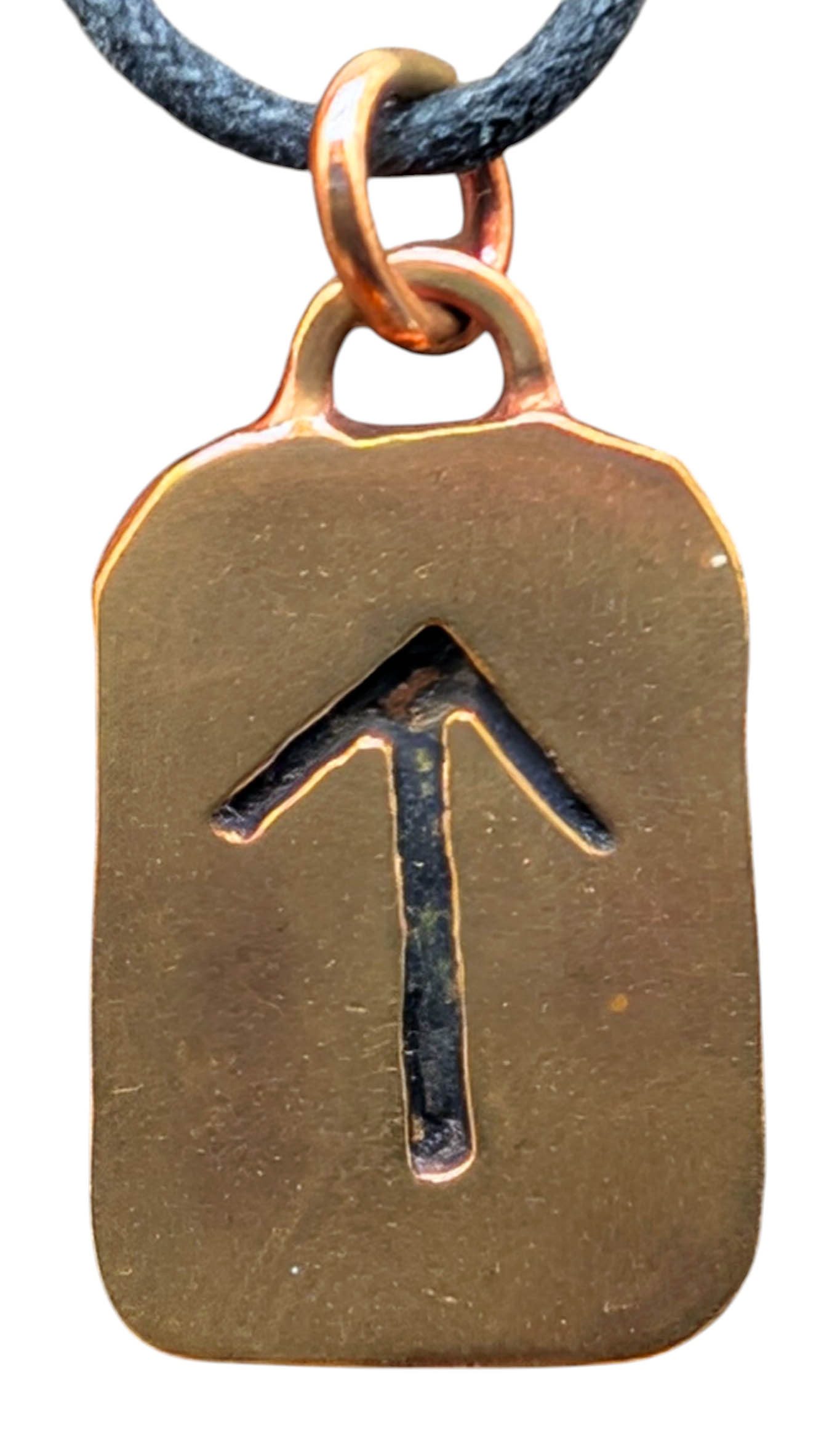 Kiss of Leather Kettenanhänger Rune Runen Anhänger Bronze Buchstabe T Tiwaz Tir Tyr Himmelsgott