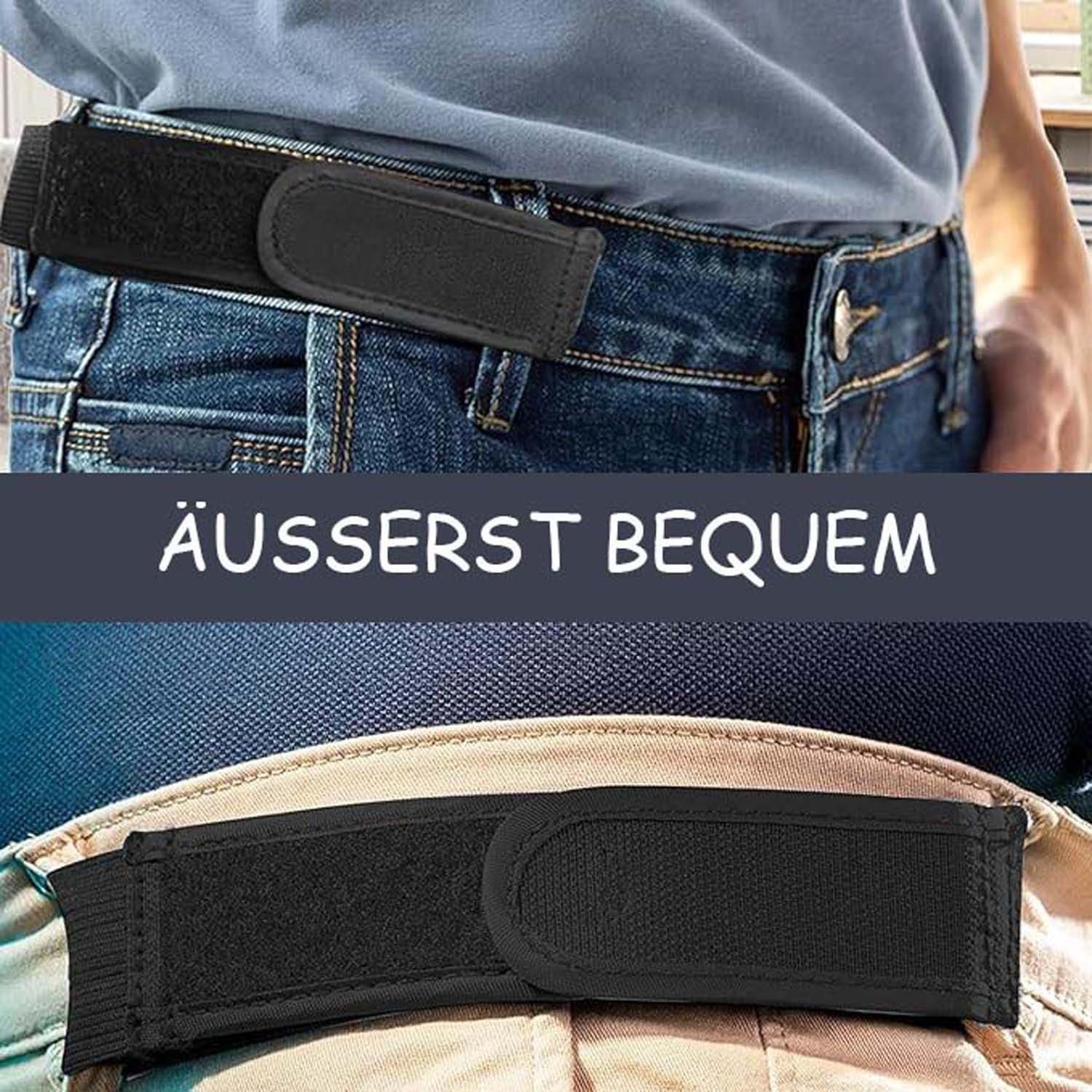 Oemmn Stretchgürtel 2 Stück Gürtel Ohne Schnalle, Verstellbarer Unisex Elastischer Gürtel – Bild 5 von 5