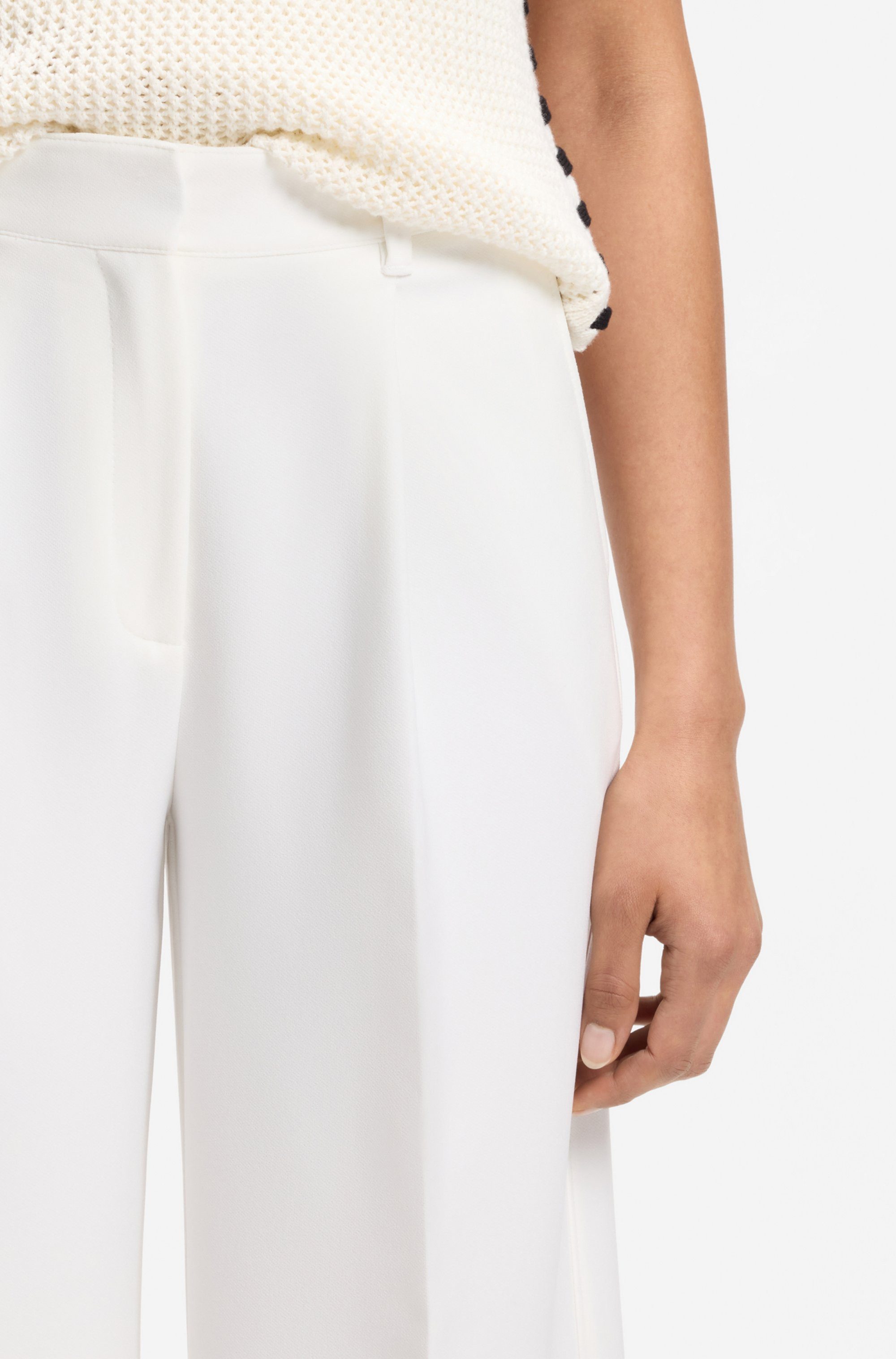 BOSS ORANGE Anzughose Tiwi Premium Damenmode Wide Leg mit Bügelfalte