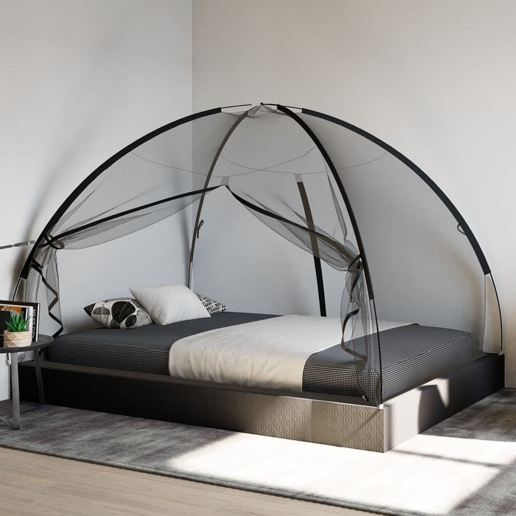vidaXL Moskitonetz Moskito-Netzzelt Mongolisch 220 Schwarz 200x150x140 cm