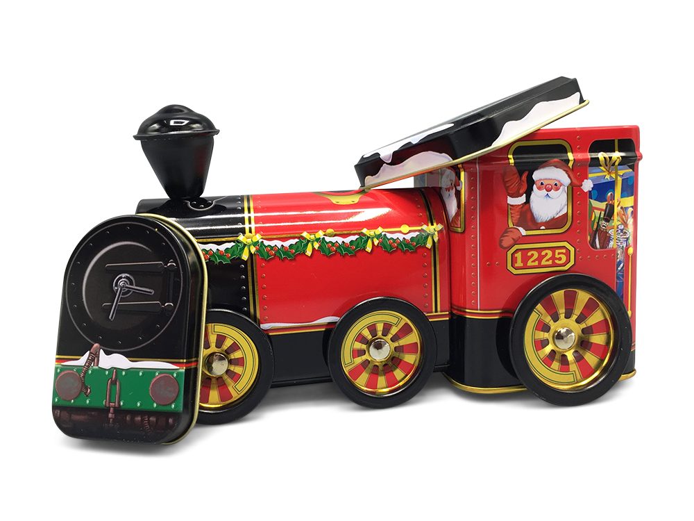 MediMuc Keksdose Santa Lokomotive grün oder rot