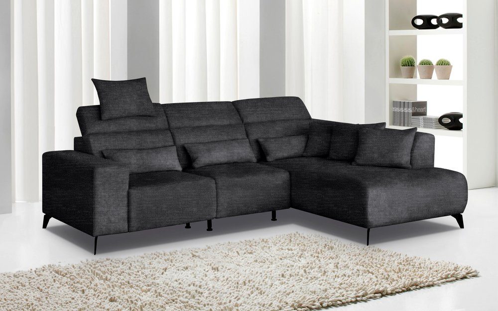 Stylefy Ecksofa Monsalve, L-Form, Eckcouch, mane links oder rechts bestellbar, inklusive Rückenteilverstellung, mit Kissen, frei im Raum stellbar, Relaxfunktion