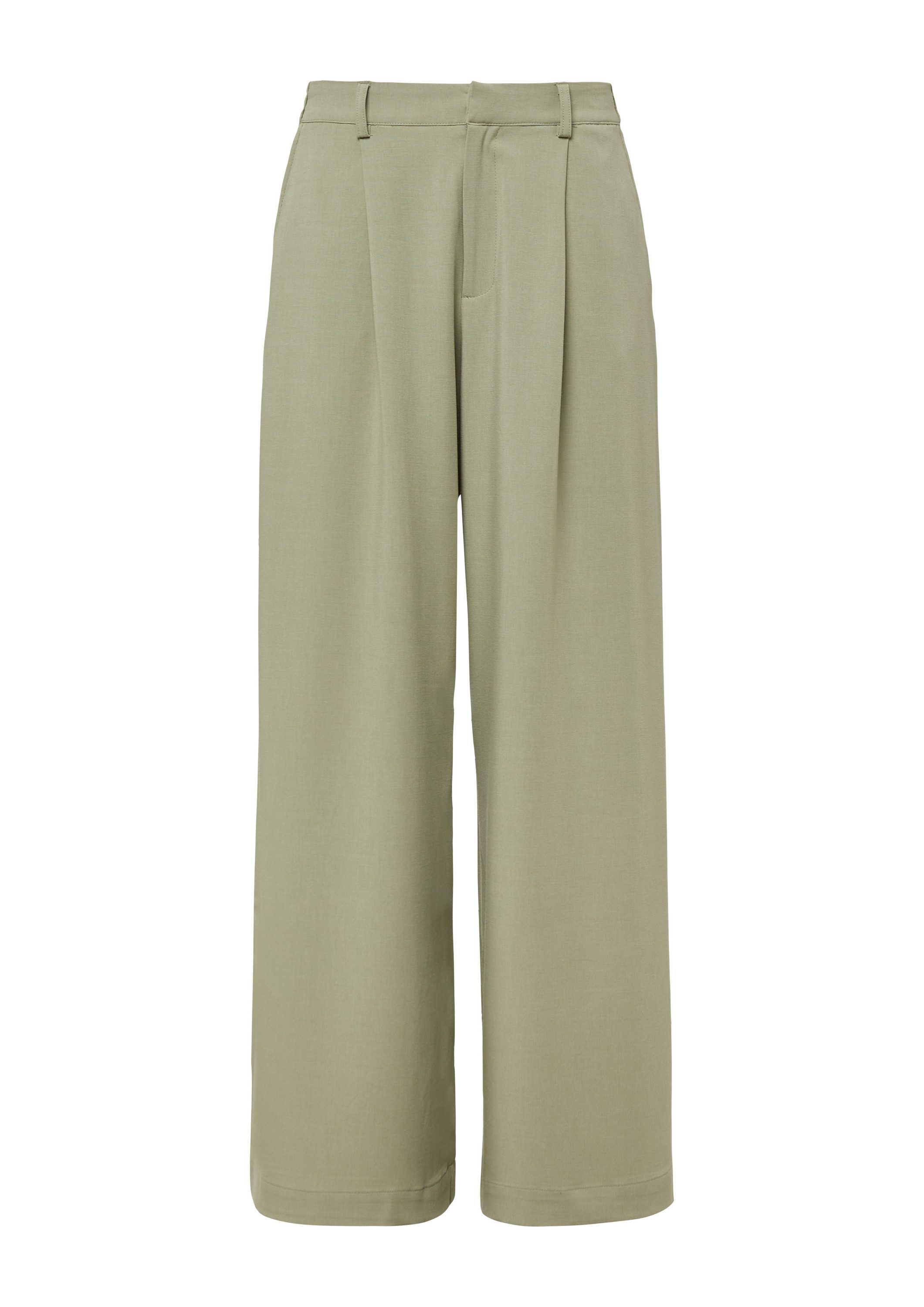 QS Chinos Hose Bundfaltenhose mit weitem günstig online kaufen