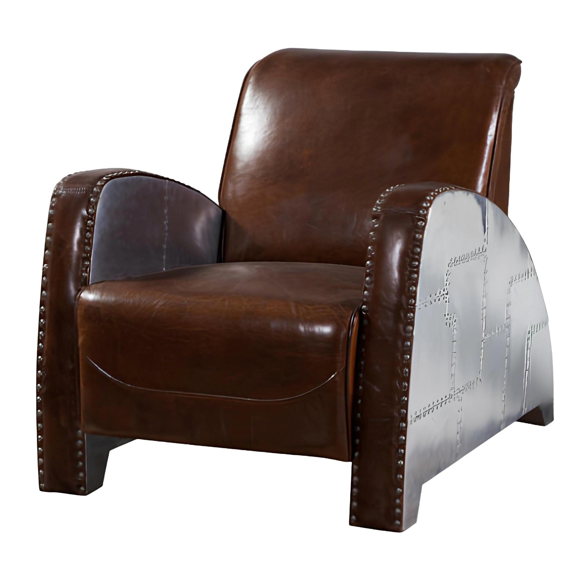 Xlmoebel Sessel Vintage Ledersessel im Aviator-Design für stilvolle Entspannung (Sessel), Hergestellt in Europa