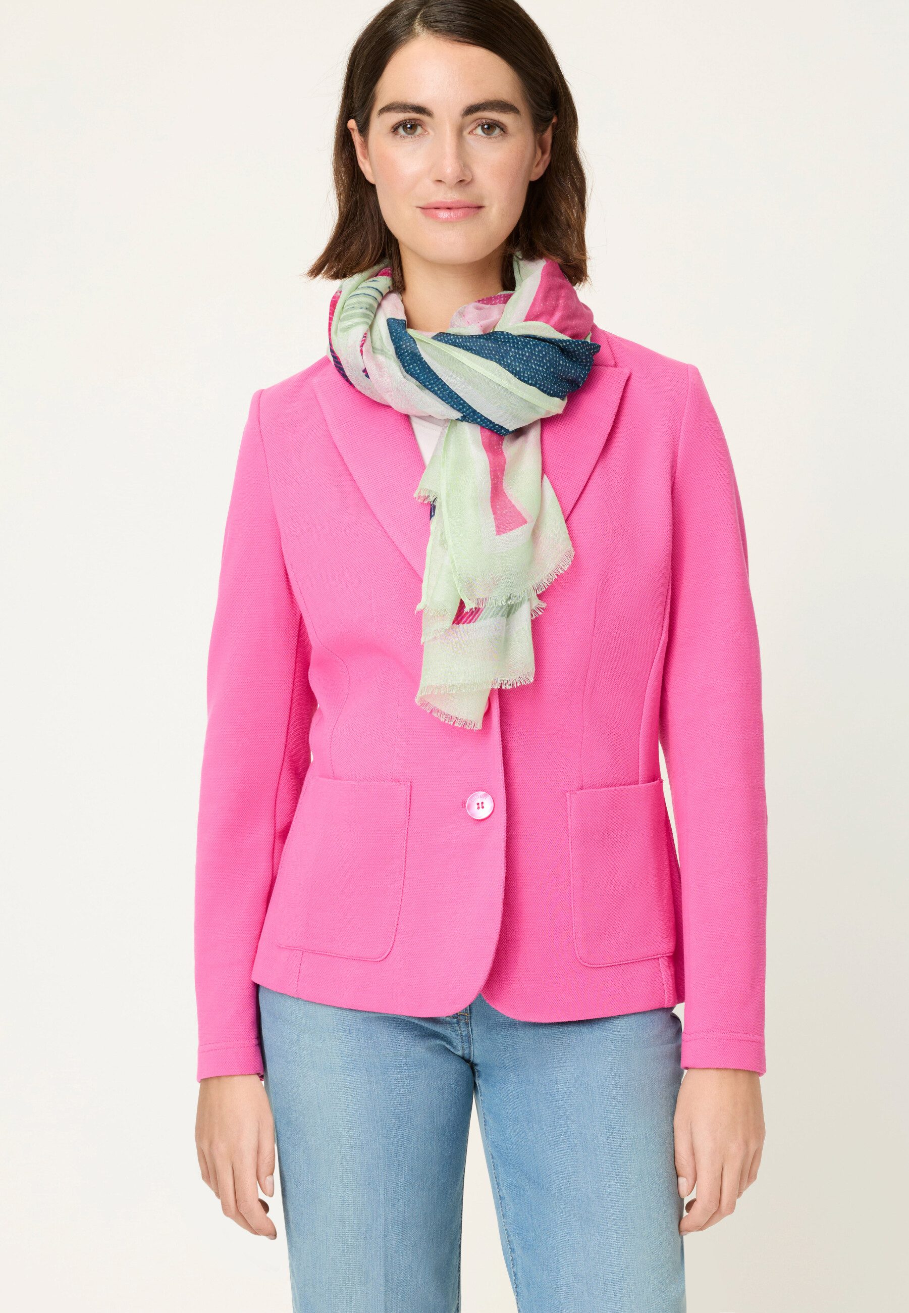 Olsen Modeschal mit floralem Panneaux-Print