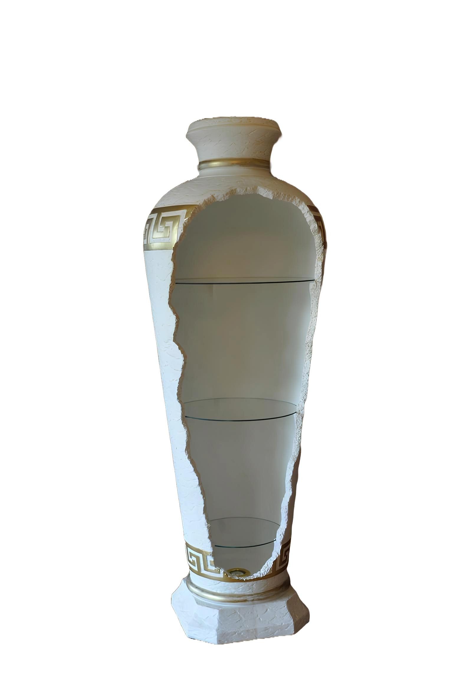 Xlmoebel Vitrine Antike Vitrine im Barockstil mit Medusakopf und Verzierungen (Vitrine Bar Eck Regal 153 cm Hoch-Material:Acryl) Hergestellt in Europa