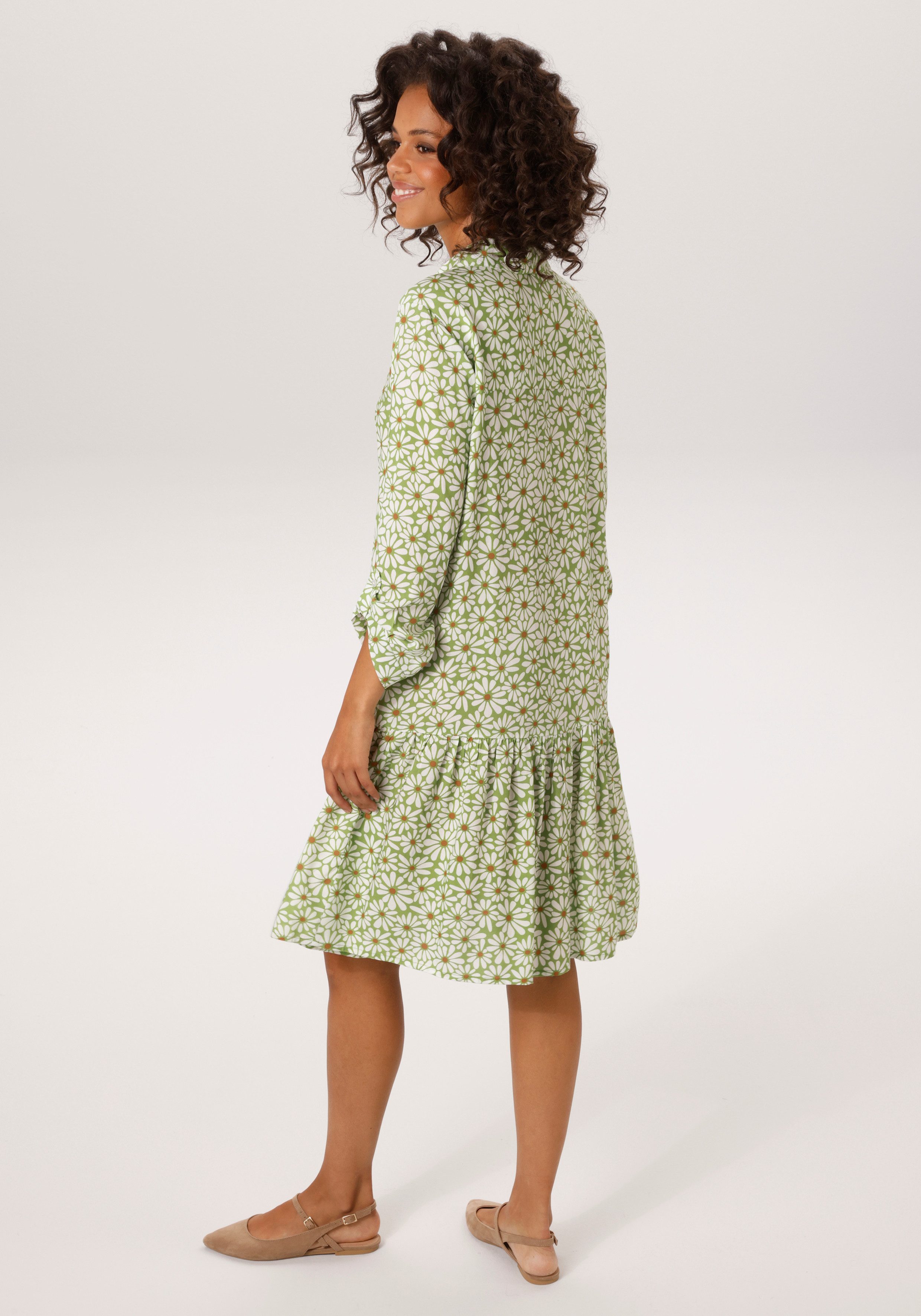 Aniston CASUAL Blusenkleid mit grafischen Blüten bedruckt - NEUE KOLLEKTION