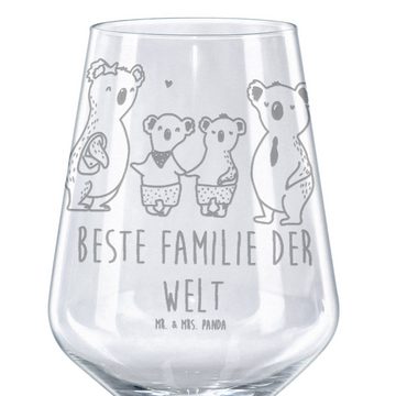 Mr. & Mrs. Panda Rotweinglas Koala Familie zwei - Transparent - Geschenk, zusammen, Familienzeit, Premium Glas, Spülmaschinenfest