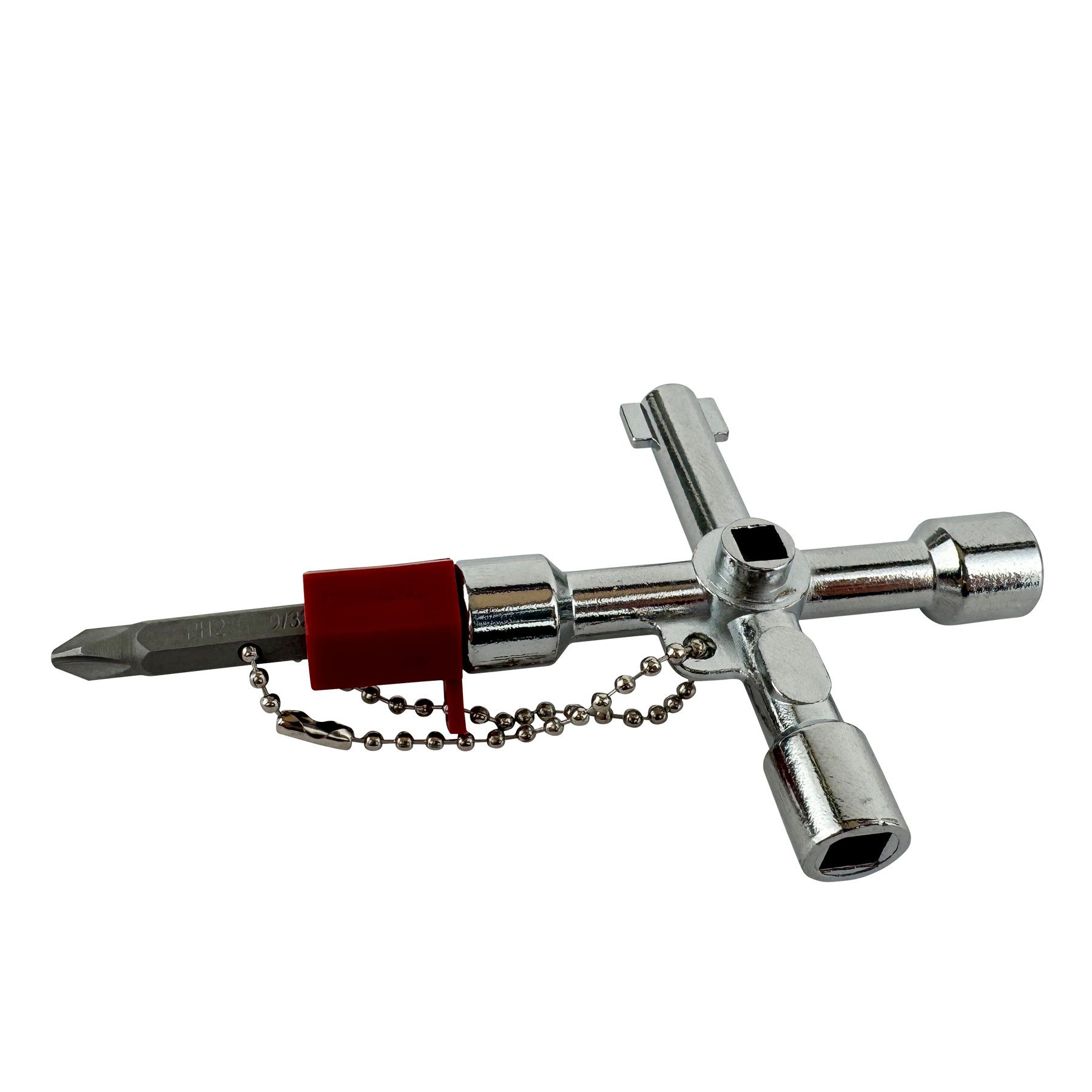 WELDINGER Schaltschrankschlüssel Schaltschrankschlüssel Mini 9 Funktionen Bitadapter Kombibit Druckguss, (1 St), Multifunktionsschlüssel für Schlüsselbund – Bild 4 von 5
