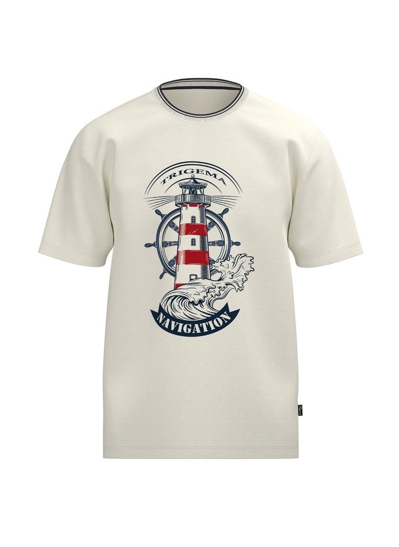 T-Shirt TRIGEMA T Shirt mit Leuchtturm Motiv
