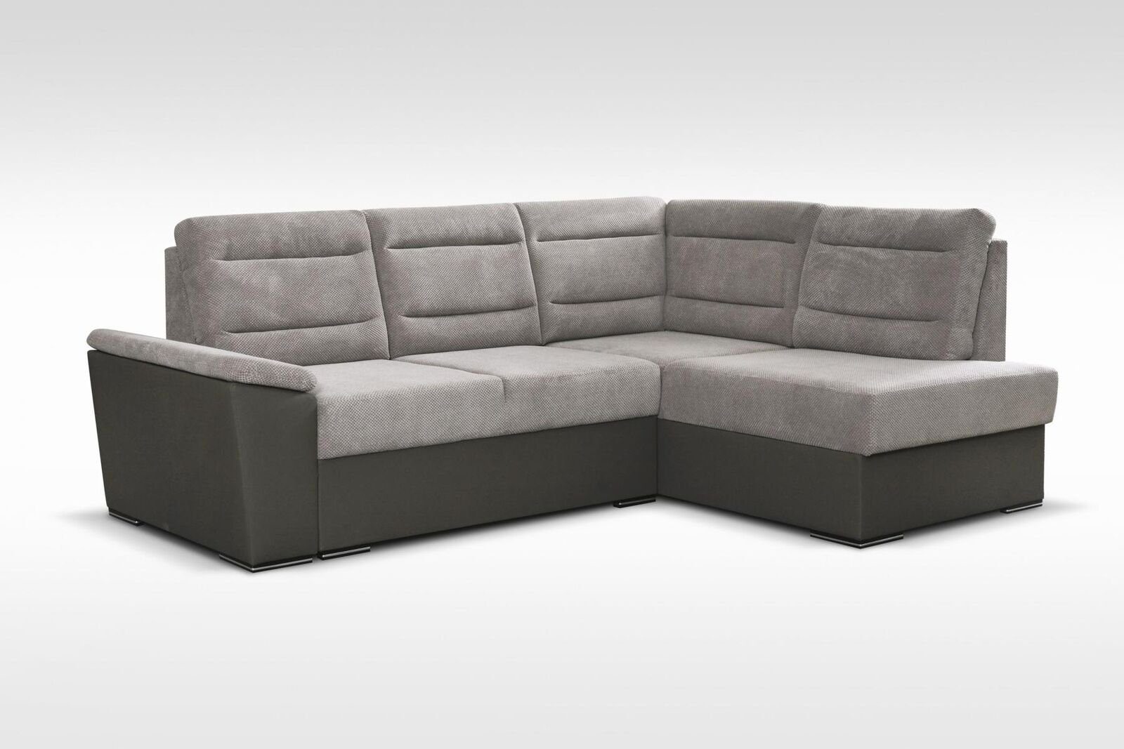 Grau/Schwarz Couch L-form Ecksofa, Schlafsofa Sitz Ecksofa Möbel JVmoebel Sofa Wohnlandschaft Relax