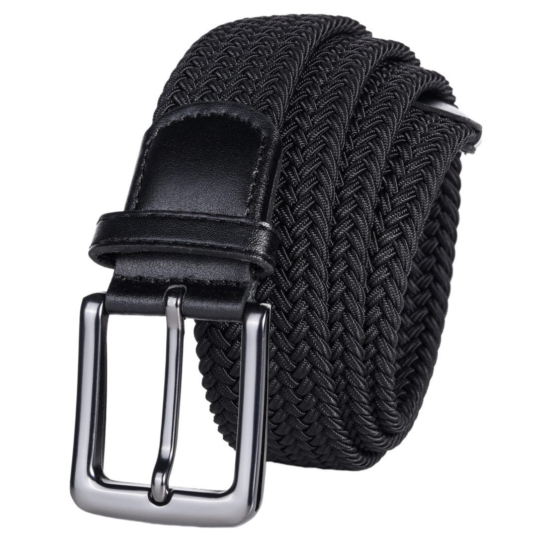 FOUORTUNATE-BEE Stoffgürtel Herren Stretchgürtel 34 mm, Geflochtener Elastikgürtel Casual Elastischer Gürtel für Jeans, Golfhosen und Freizeithosen