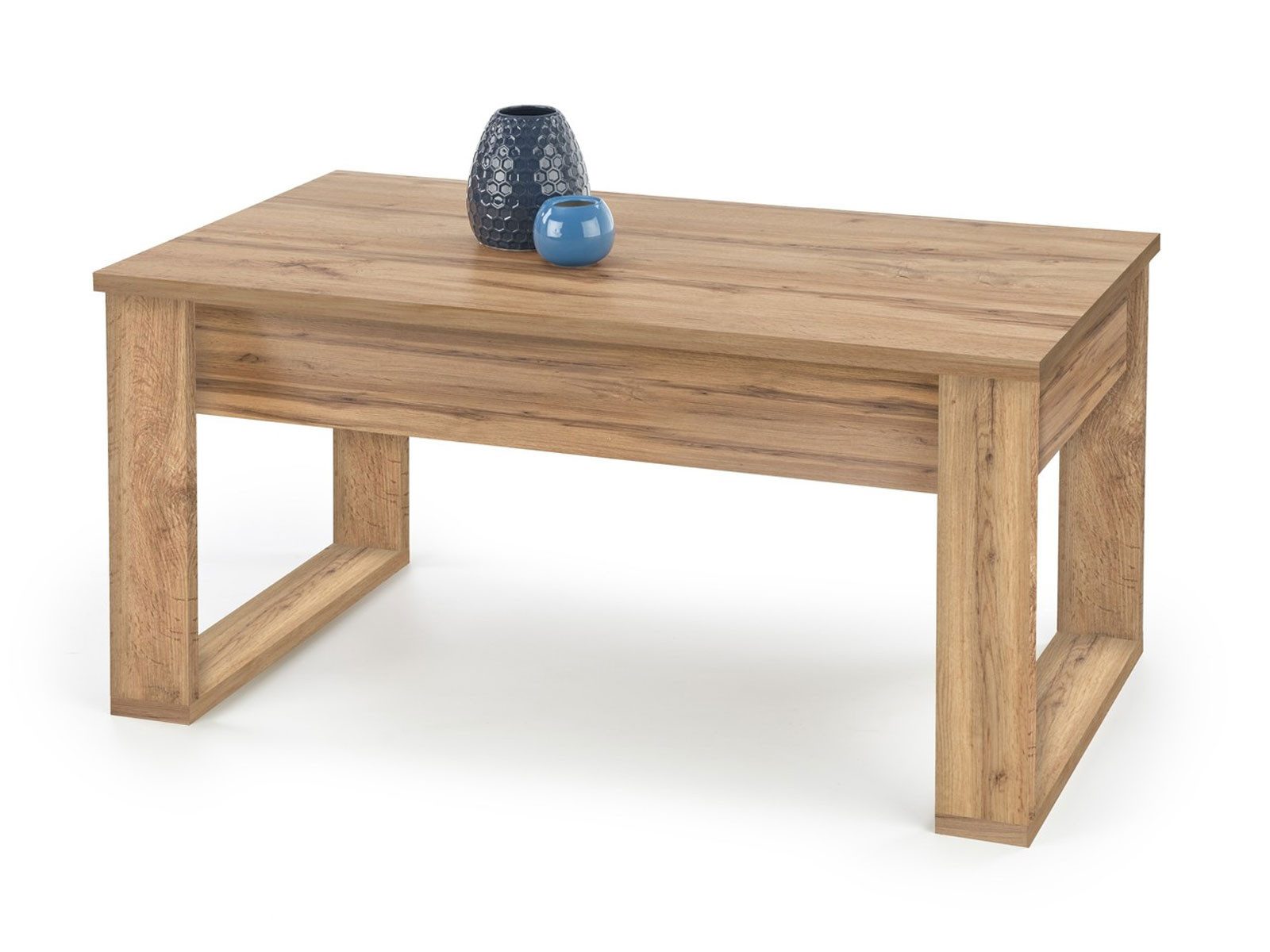Feldmann-Wohnen Couchtisch Nea (rechteckige Tischplatte 110x60cm, 1-St., moderner Optik, rechteckige Tischplatte, mit Schubladen), 110x60x52cm Eiche Wotan mit Schubladen