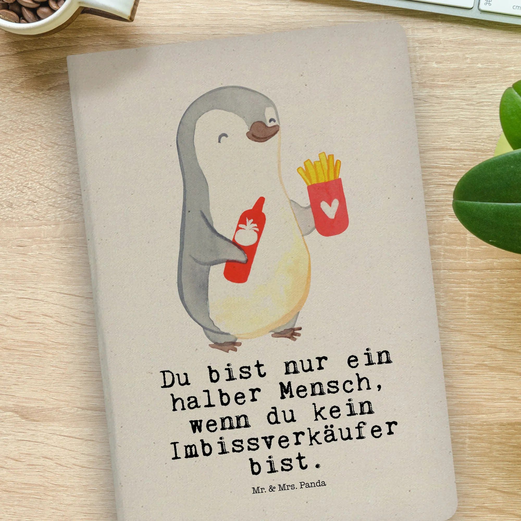 Thumbnail - Mr. & Mrs. Panda Notizbuch Imbissverkäufer Herz - Transparent - Geschenk, Pommes mit Ketchup, Ök Mr. & Mrs. Panda, Bezau...